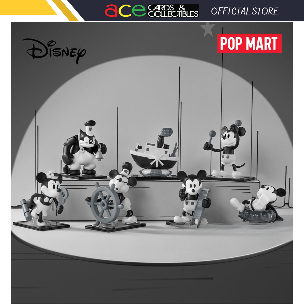 POP MART Disney Steamboat Willie Mickey Series-Single Box (Random)-Pop Mart-Ace Cards & Collectibles