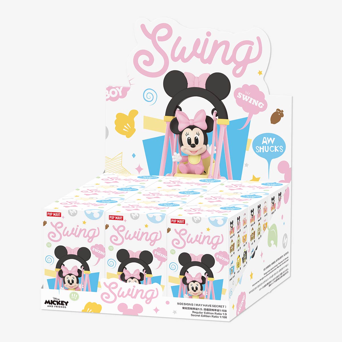 POP MART Disney Swing Series-Display Box (9pcs)-Pop Mart-Ace Cards &amp; Collectibles