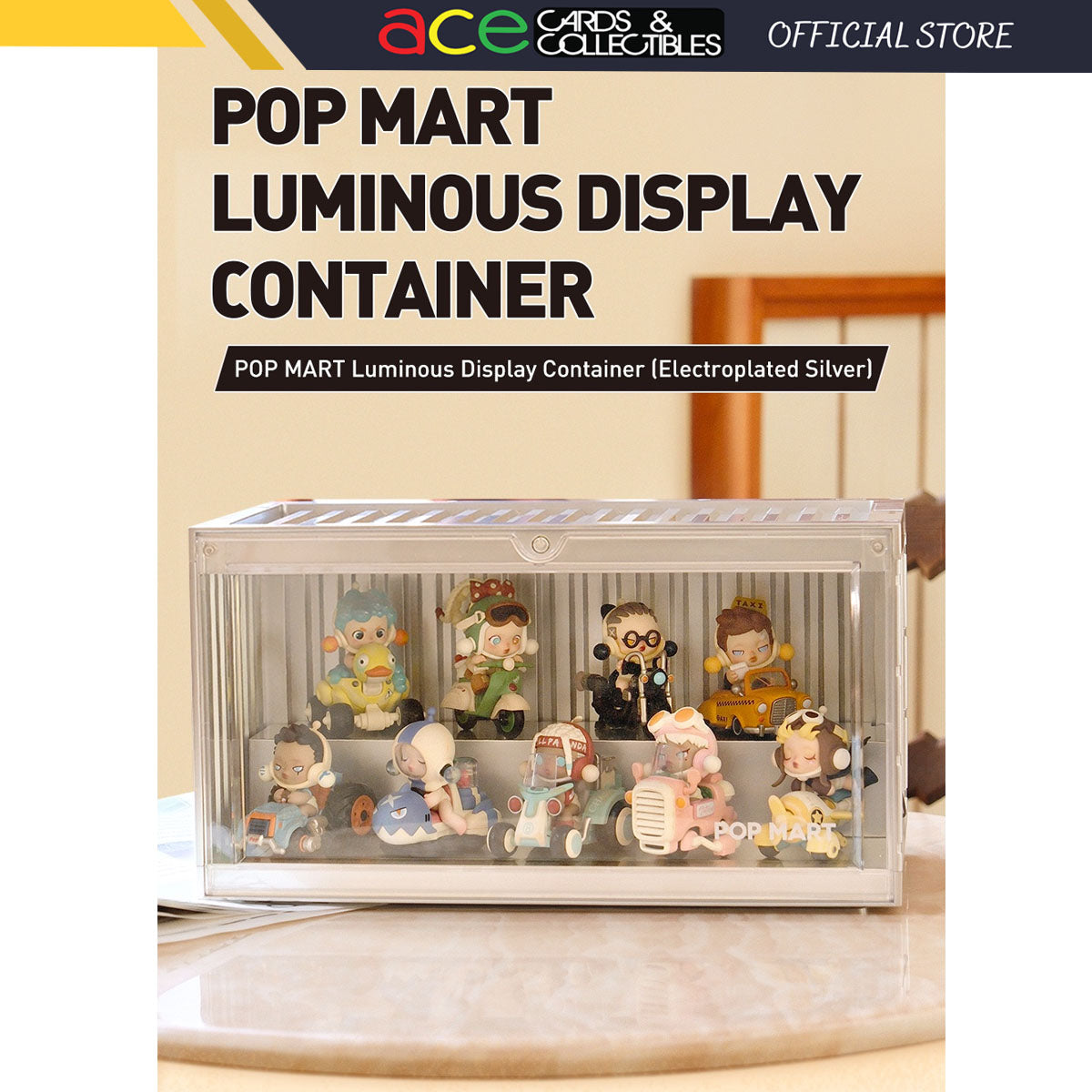 POP MART Luminous Display Container (Electroplated Silver)-Pop Mart-Ace Cards &amp; Collectibles