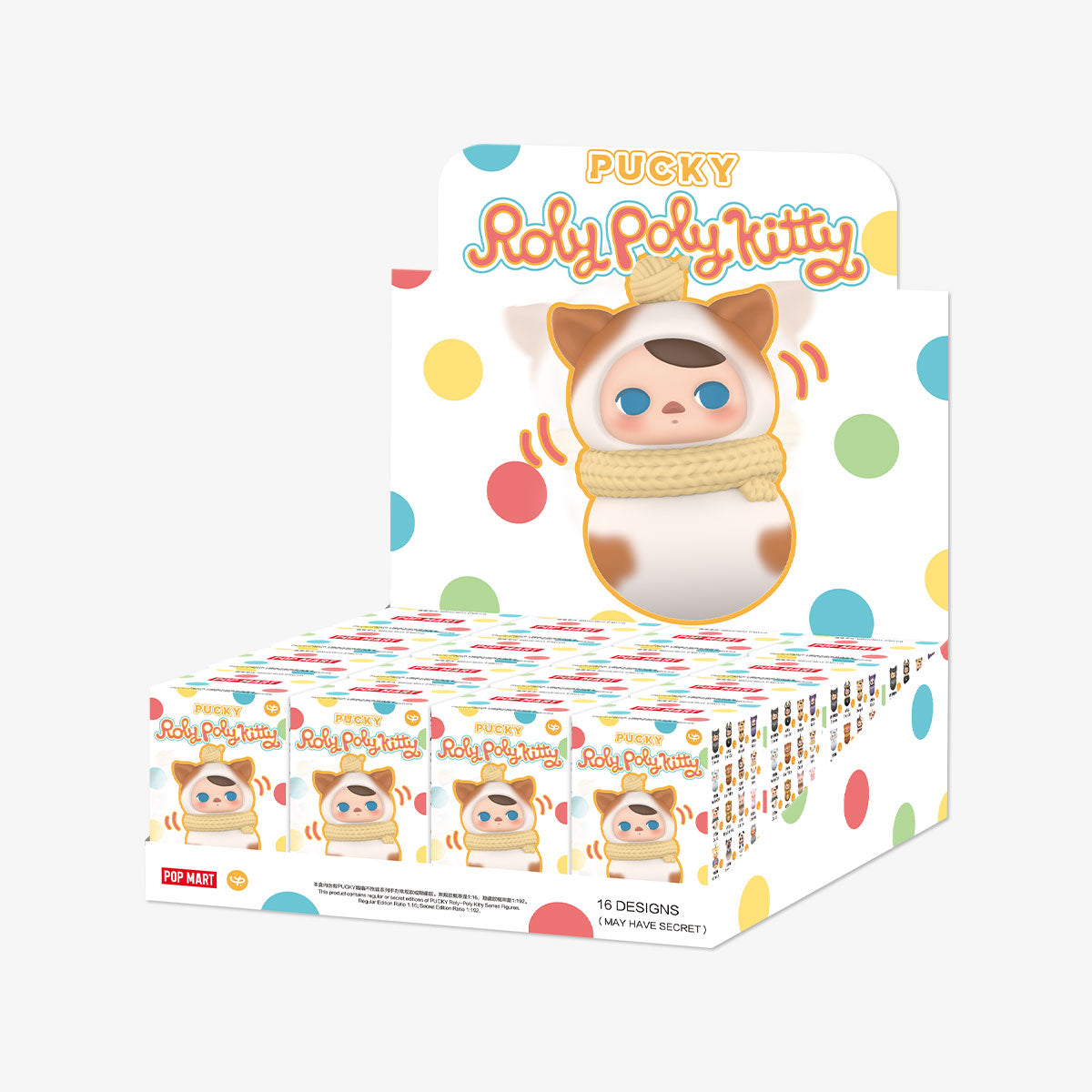 POP MART PUCKY Roly-Poly Kitty Series-Whole Box (16pcs)-Pop Mart-Ace Cards &amp; Collectibles