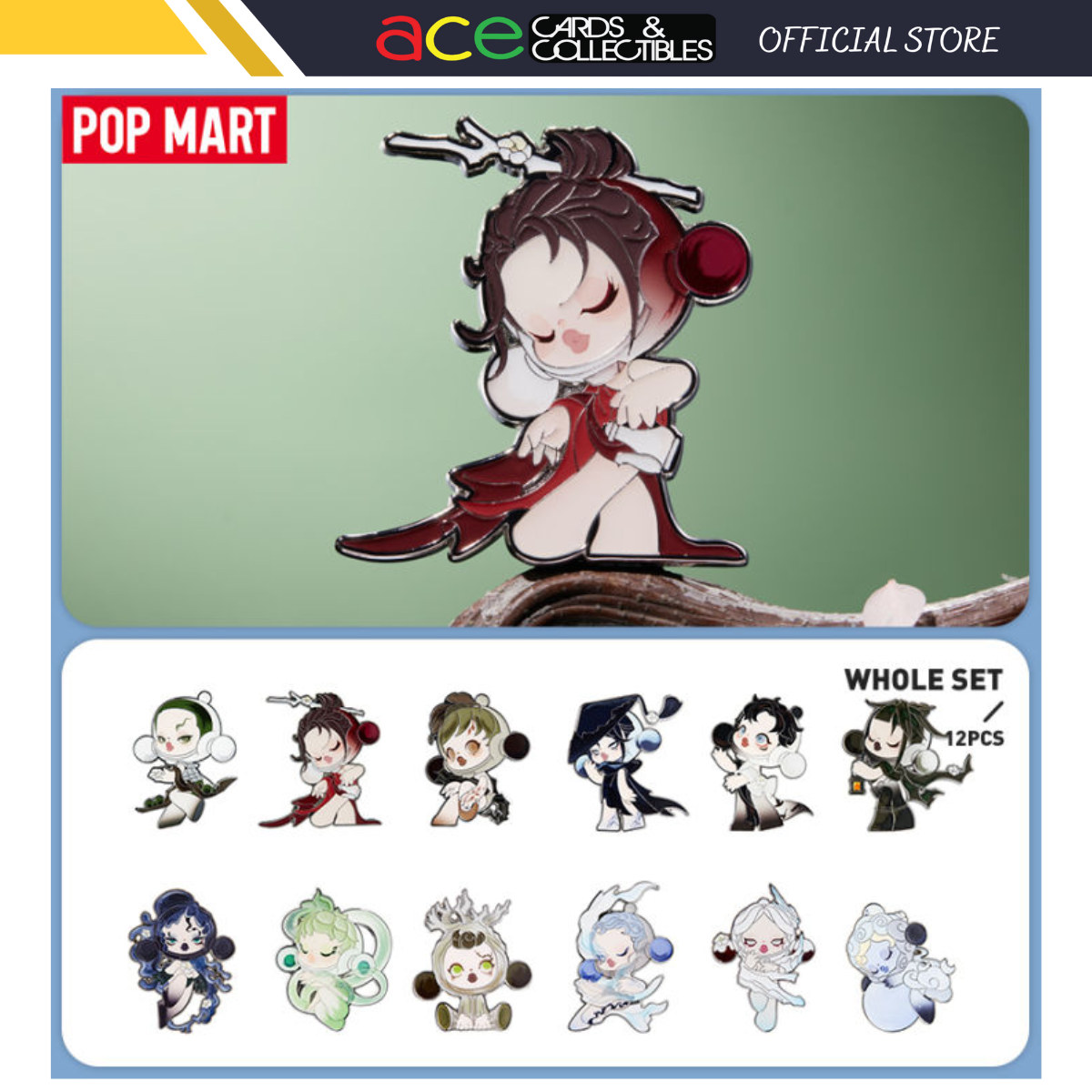 POP MART Skullpanda The Ink Plum Blossom Badge Series-Single Box (Random)-Pop Mart-Ace Cards &amp; Collectibles