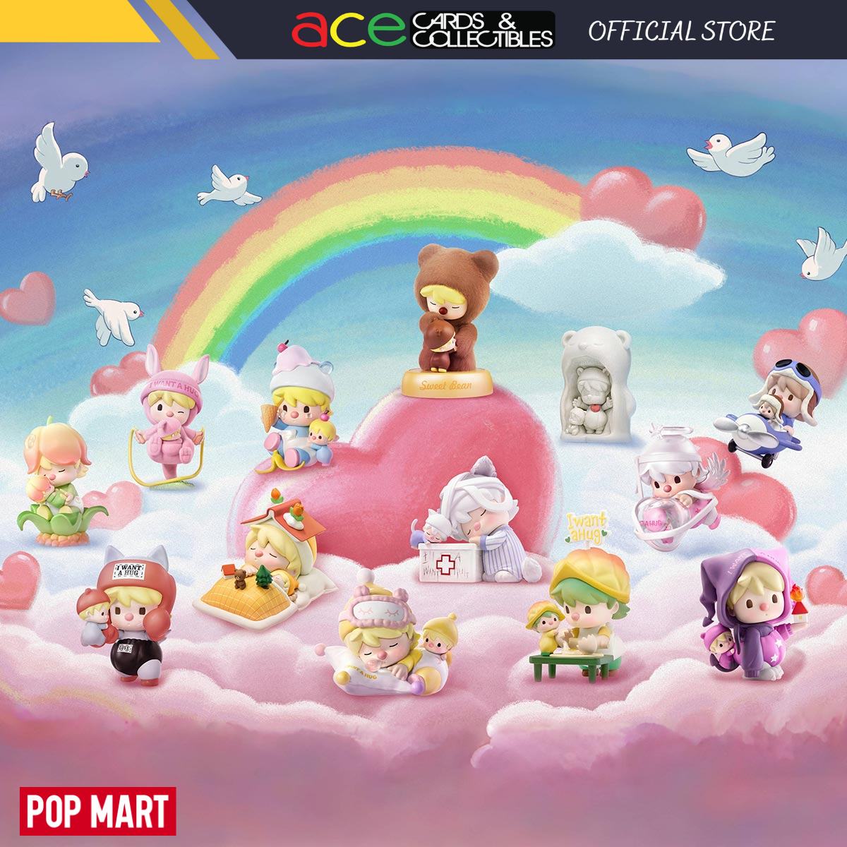 POP MART Sweet Bean I Want A Hug Series-Single Box (Random)-Pop Mart-Ace Cards & Collectibles