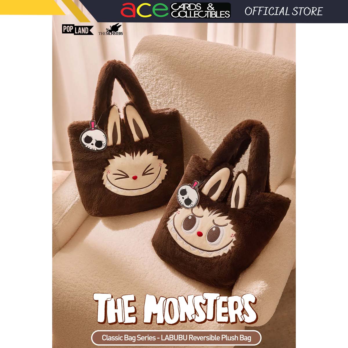 POP MART The Monsters Classic Series &quot;Reversible Plush Bag&quot;-Pop Mart-Ace Cards &amp; Collectibles