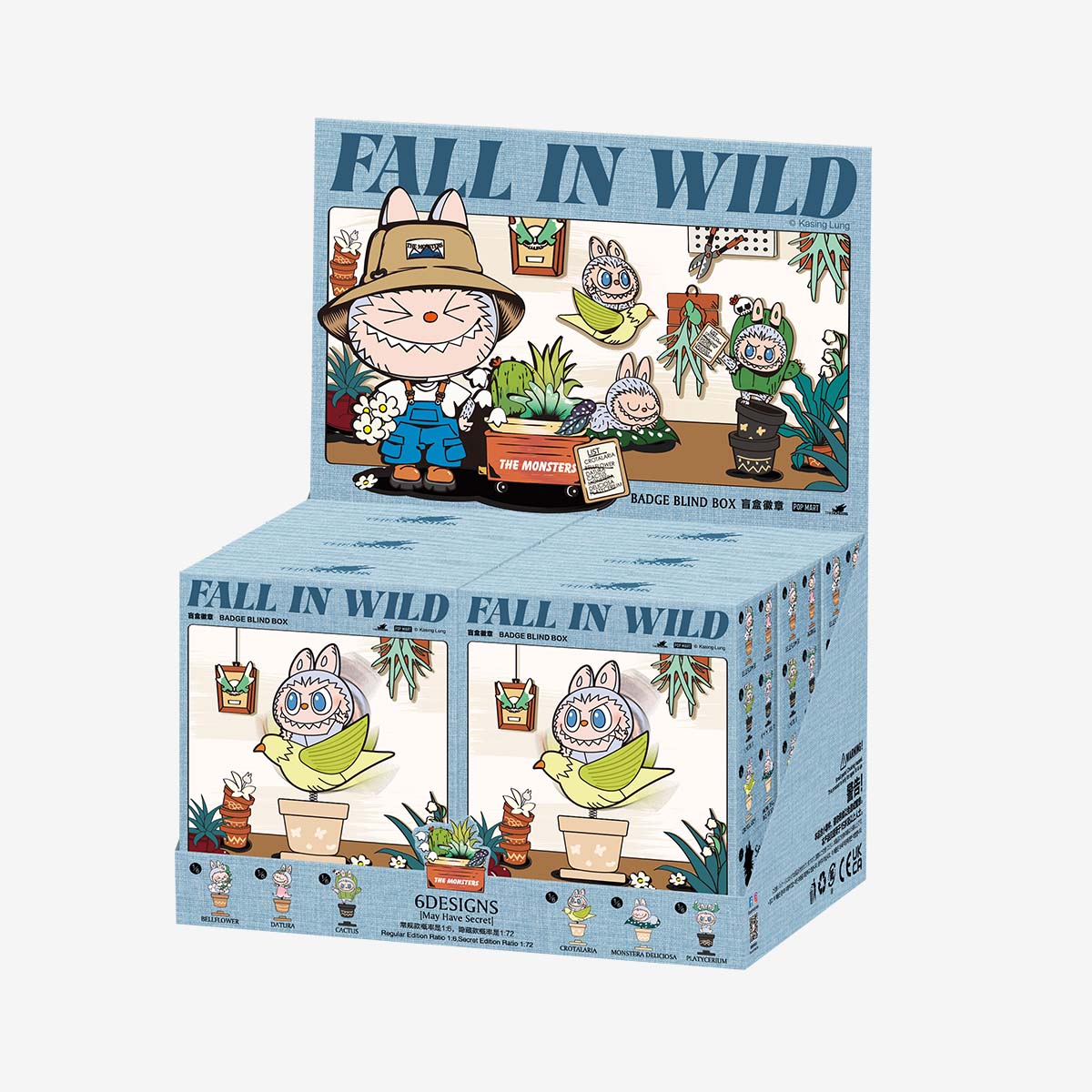 POP MART The Monsters Fall in Wild Badge Series-Display Box (6pcs)-Pop Mart-Ace Cards &amp; Collectibles
