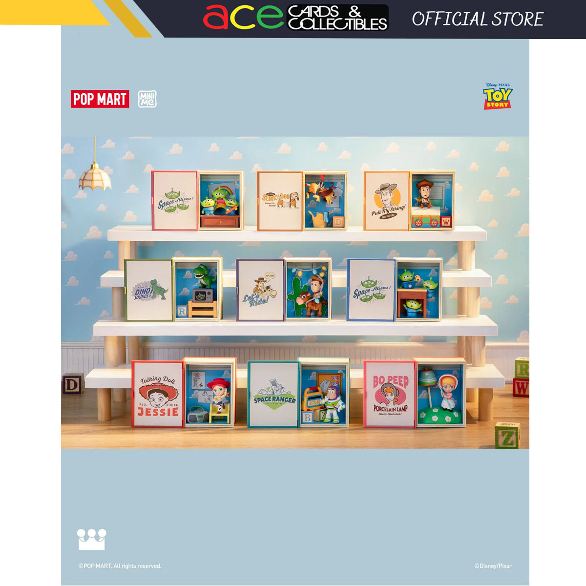 POP MART Toy Story: Andy&#39;s Room Series Scene Sets-Display Box (8pcs)-Pop Mart-Ace Cards &amp; Collectibles