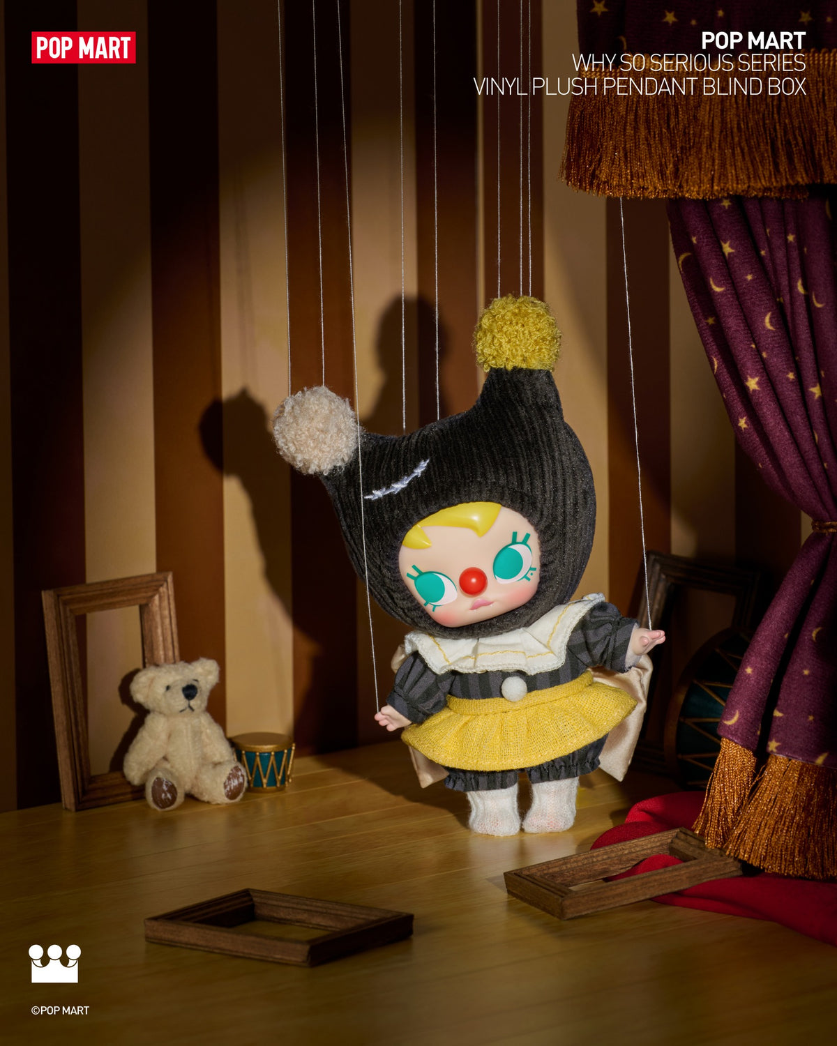 POP MART WHY SO SERIOUS Series-Vinyl Plush Pendant Blind Box-Single Box (Random)-Pop Mart-Ace Cards & Collectibles