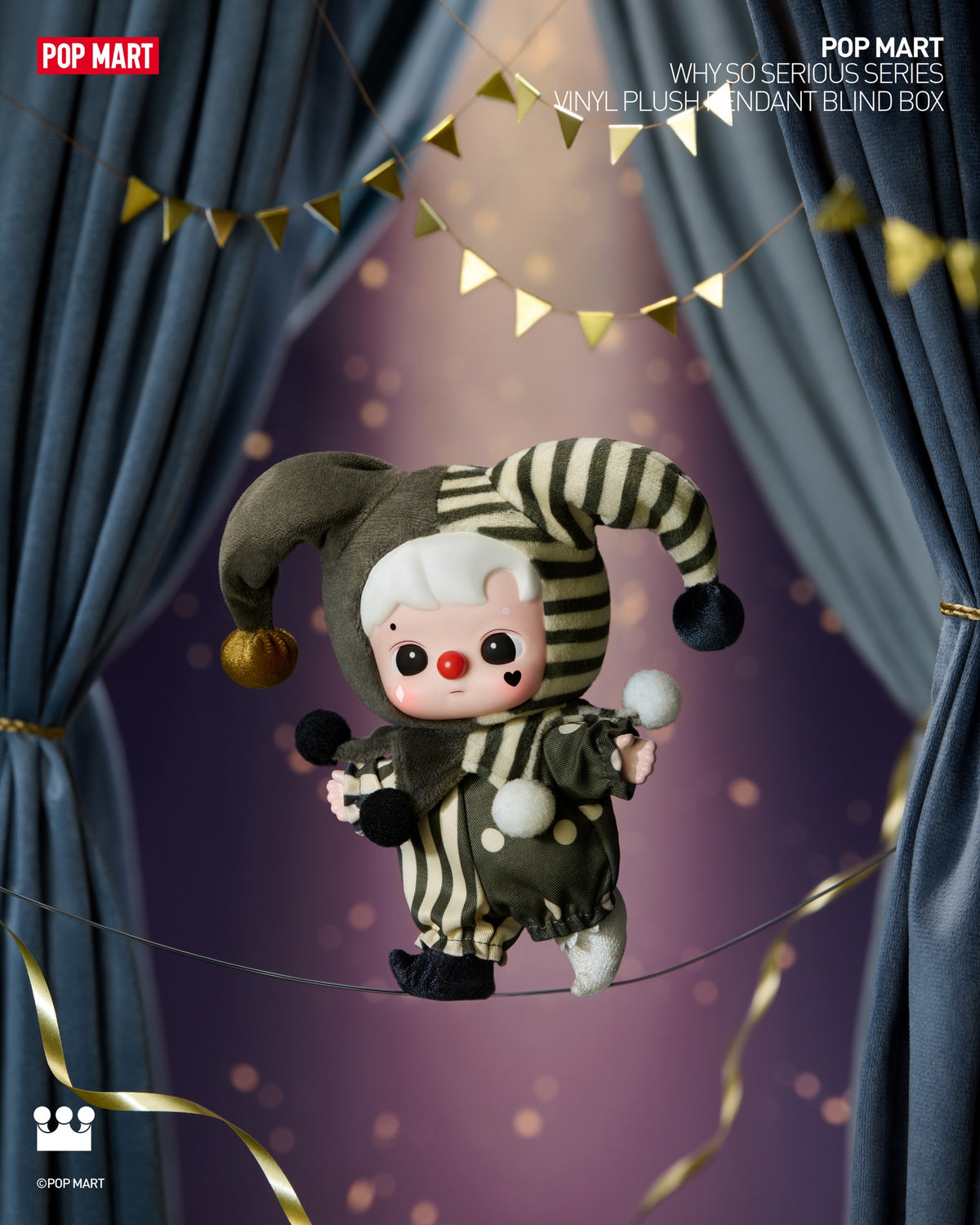 POP MART WHY SO SERIOUS Series-Vinyl Plush Pendant Blind Box-Single Box (Random)-Pop Mart-Ace Cards & Collectibles