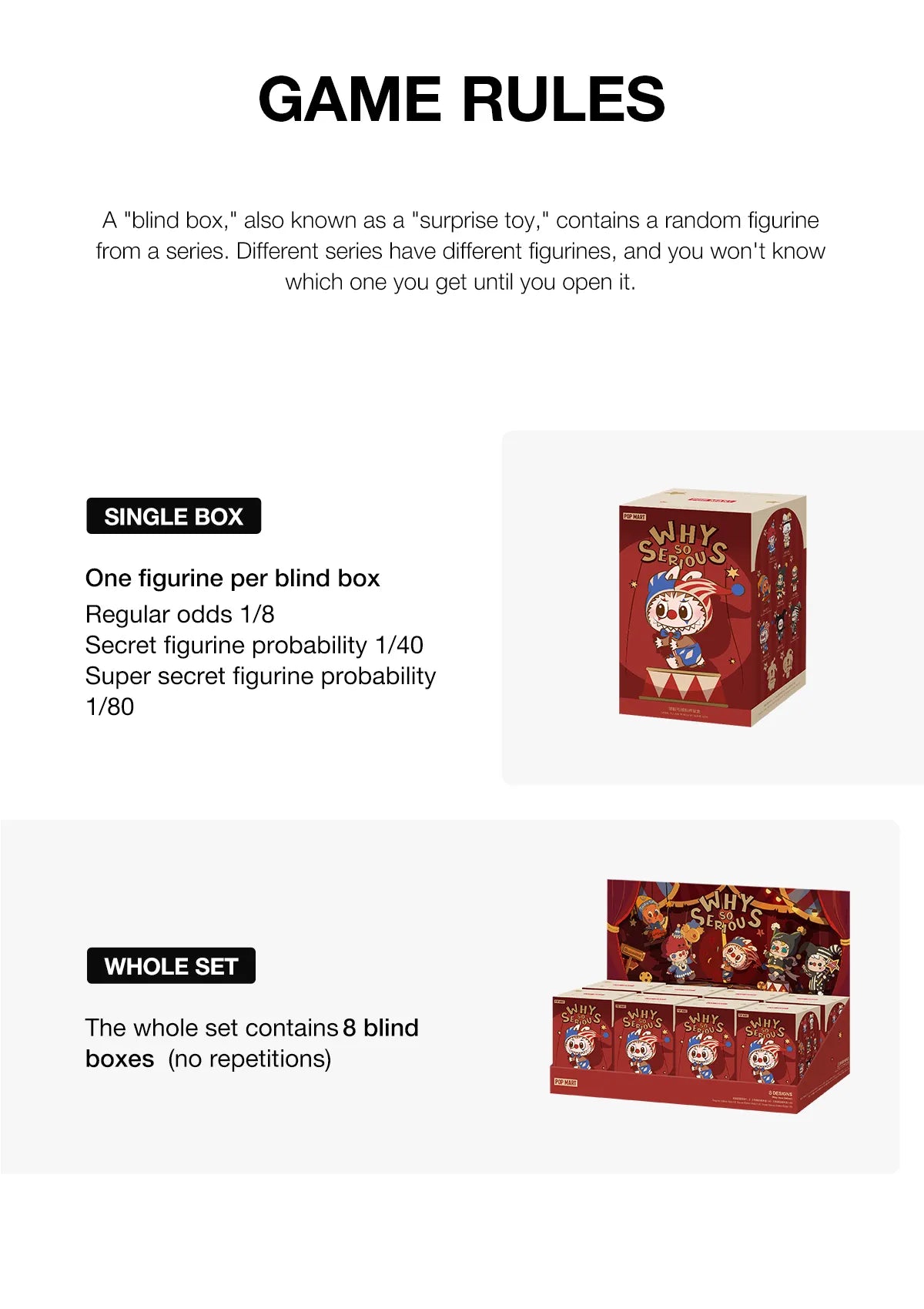 POP MART WHY SO SERIOUS Series-Vinyl Plush Pendant Blind Box-Single Box (Random)-Pop Mart-Ace Cards & Collectibles