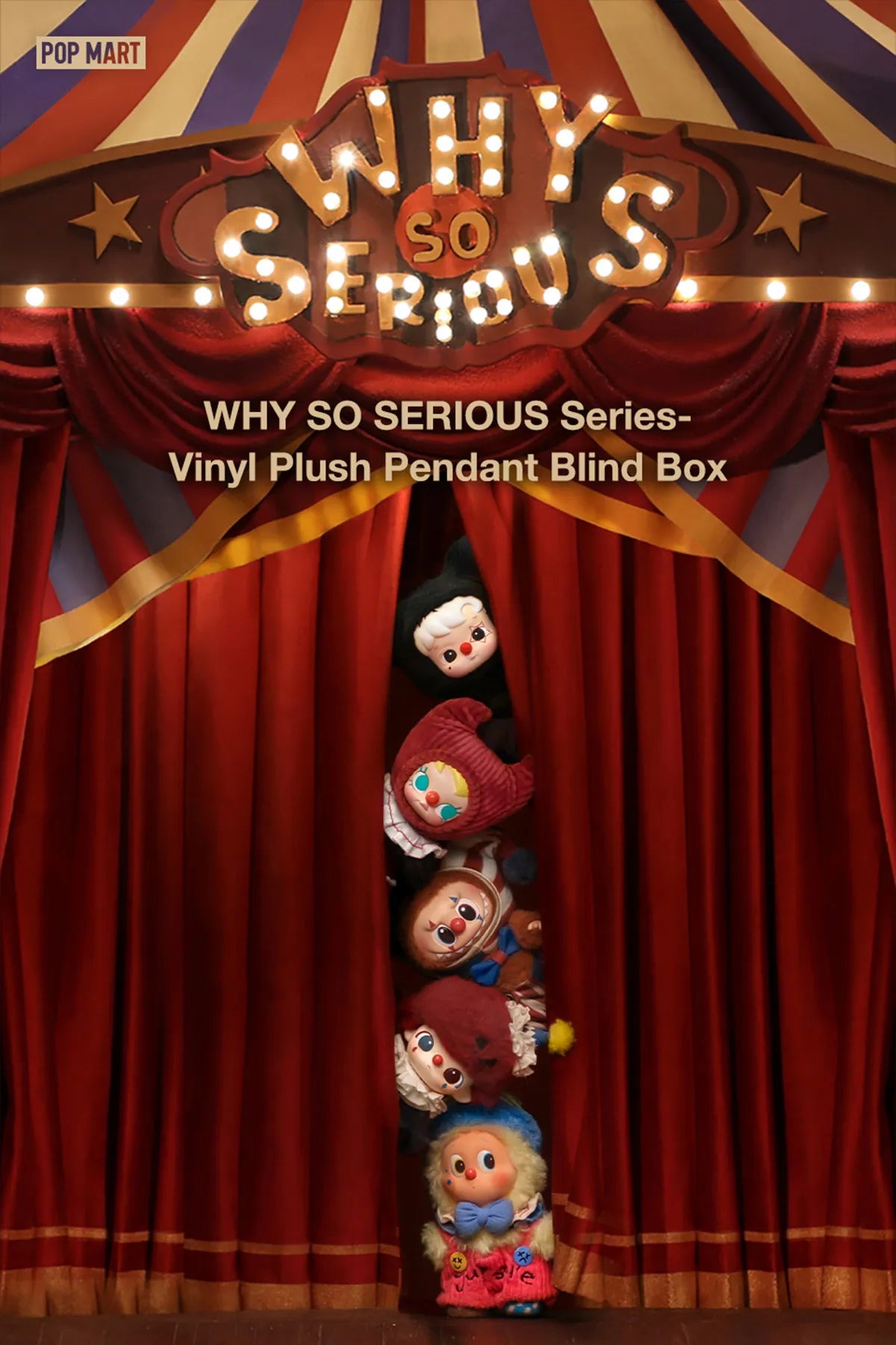 POP MART WHY SO SERIOUS Series-Vinyl Plush Pendant Blind Box-Single Box (Random)-Pop Mart-Ace Cards & Collectibles