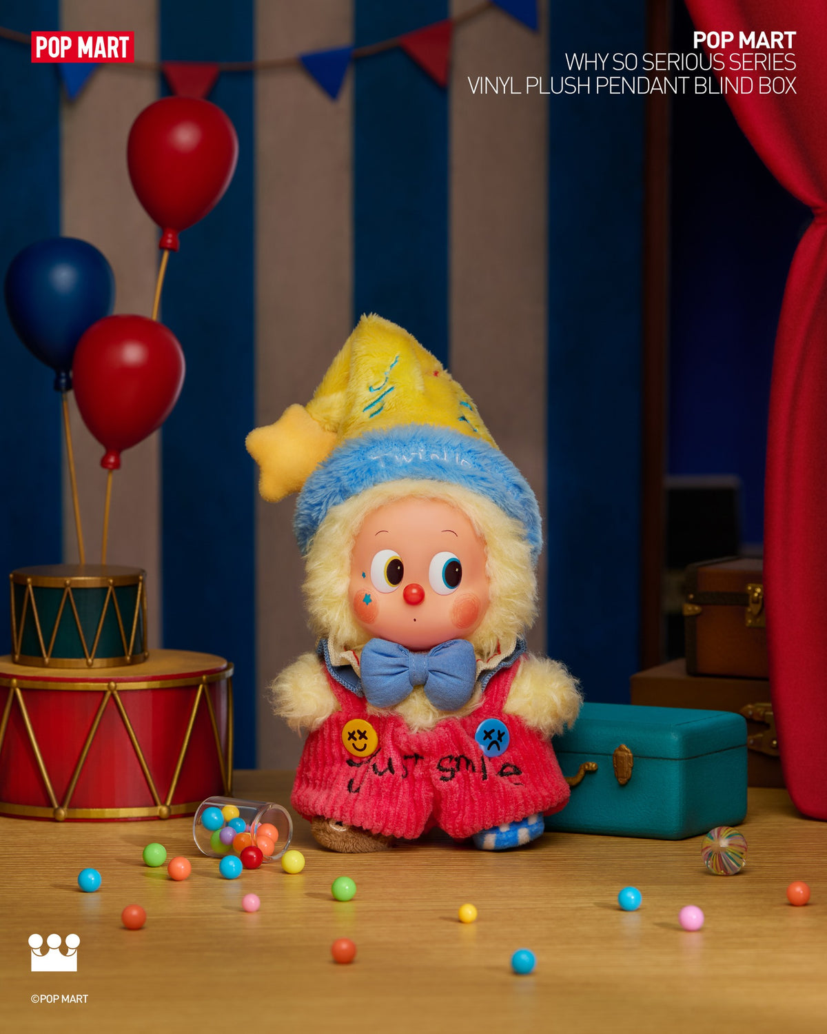 POP MART WHY SO SERIOUS Series-Vinyl Plush Pendant Blind Box-Single Box (Random)-Pop Mart-Ace Cards & Collectibles