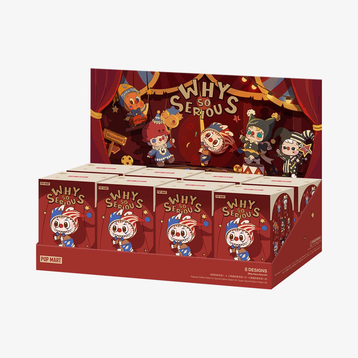 POP MART WHY SO SERIOUS Series-Vinyl Plush Pendant Blind Box-Whole Set (8pcs)-Pop Mart-Ace Cards & Collectibles