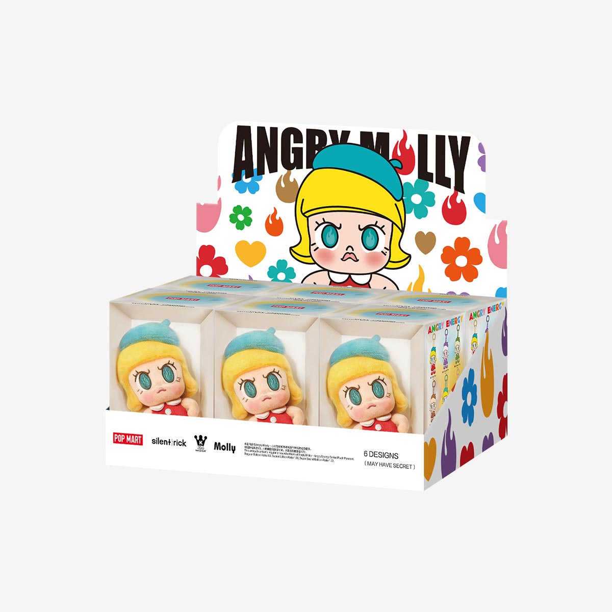 POP MART x Angry Molly Angry Energy Series Plush Pendant-Display Box (6pcs)-Pop Mart-Ace Cards & Collectibles