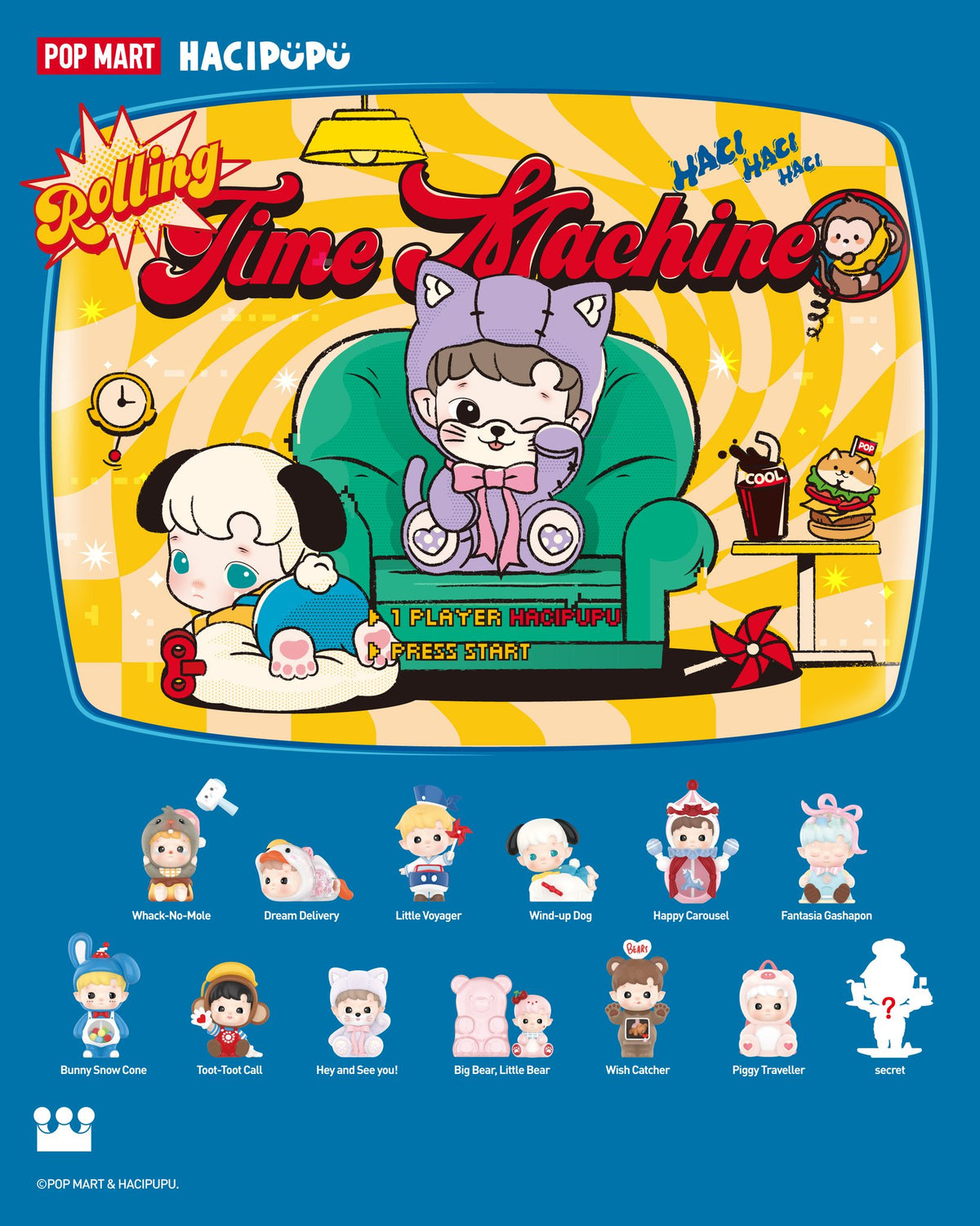 POP MART x HACIPUPU Rolling Time Machine Series Figures-Single Box (Random)-Pop Mart-Ace Cards & Collectibles