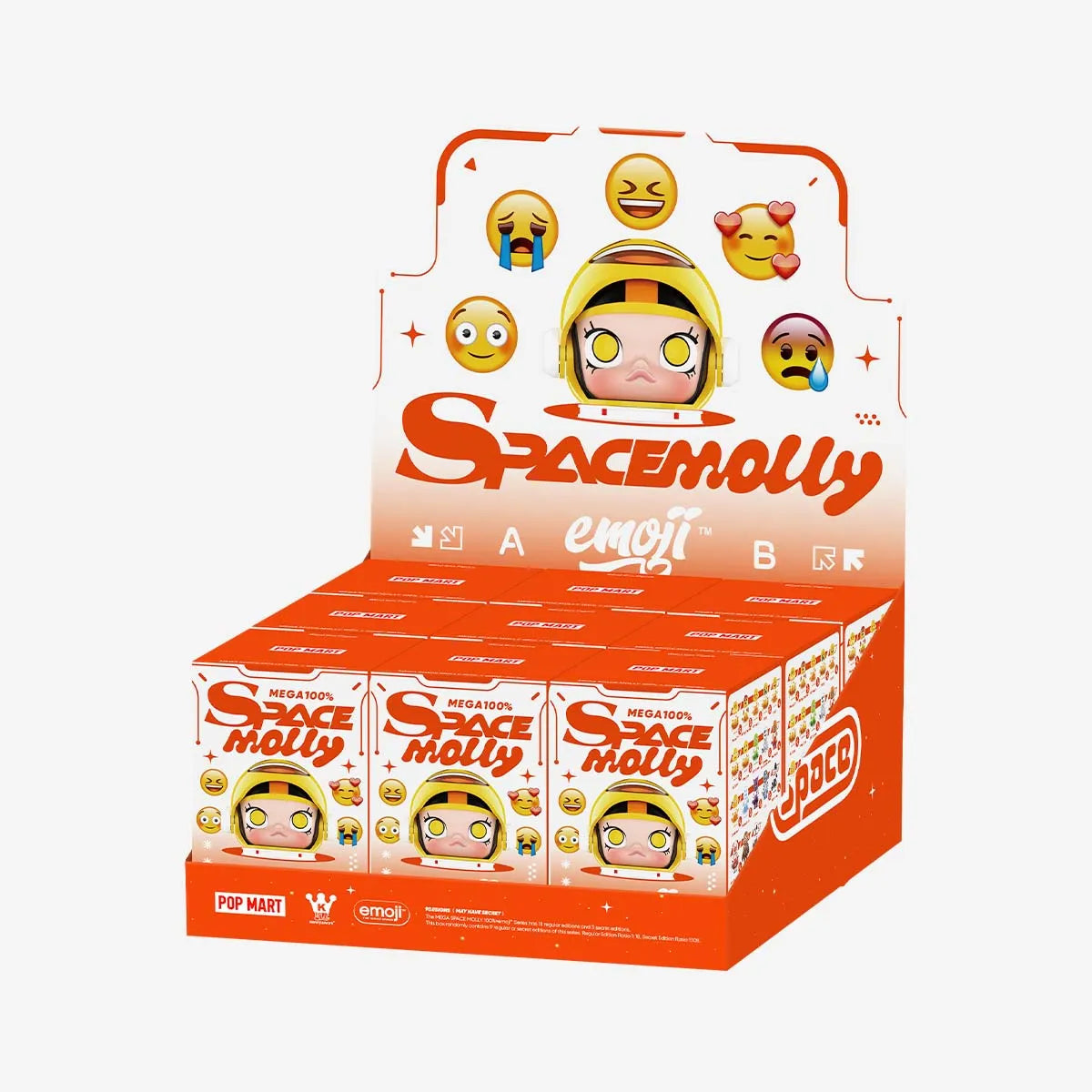 POP MART x MEGA SPACE MOLLY 100% emoji™ Series-Display Box (9pcs)-Pop Mart-Ace Cards &amp; Collectibles