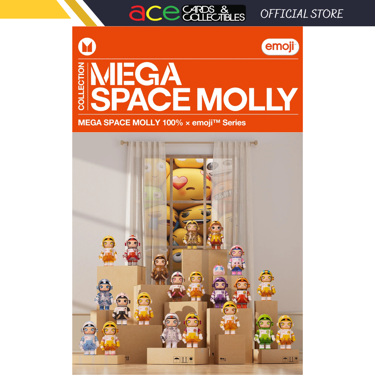 POP MART x MEGA SPACE MOLLY 100% emoji™ Series-Single Box (Random)-Pop Mart-Ace Cards &amp; Collectibles