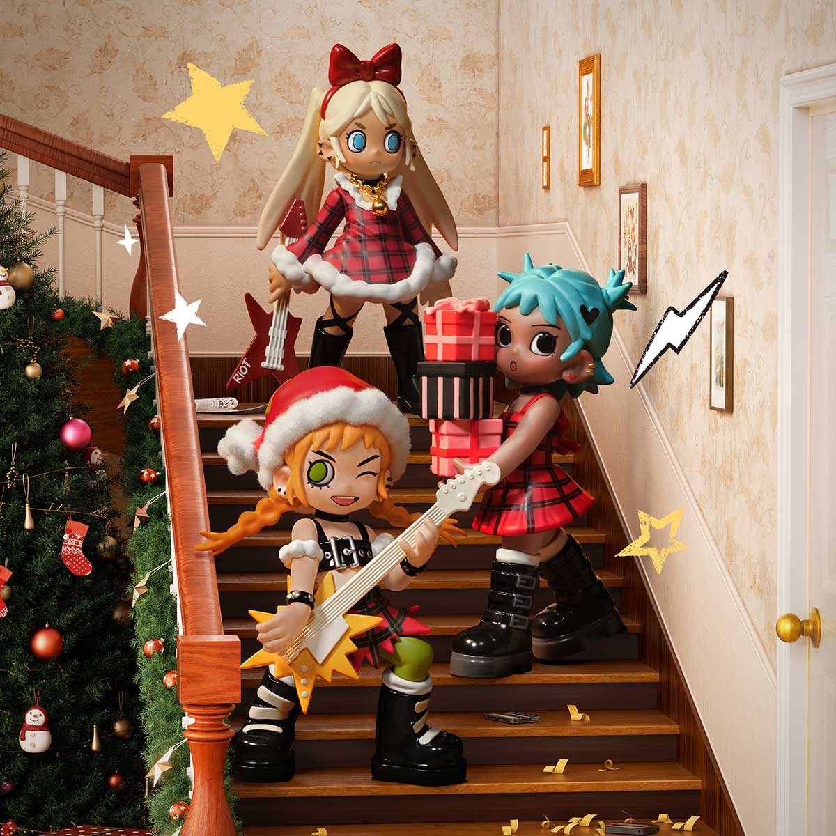 POPMART x Lil Peach Riot Holiday Mixtape Series Figures Blind Box-Single Box (Random)-Pop Mart-Ace Cards & Collectibles