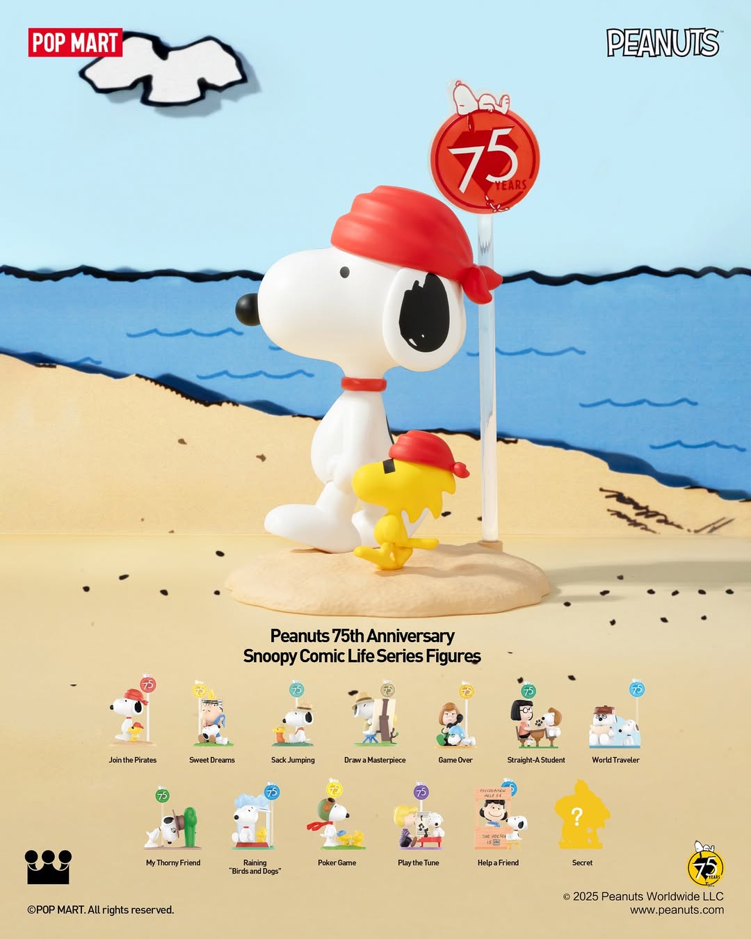 POPMART x Peanuts 75th Anniversary Snoopy Comic Life Series Figures-Single Box (Random)-Pop Mart-Ace Cards & Collectibles