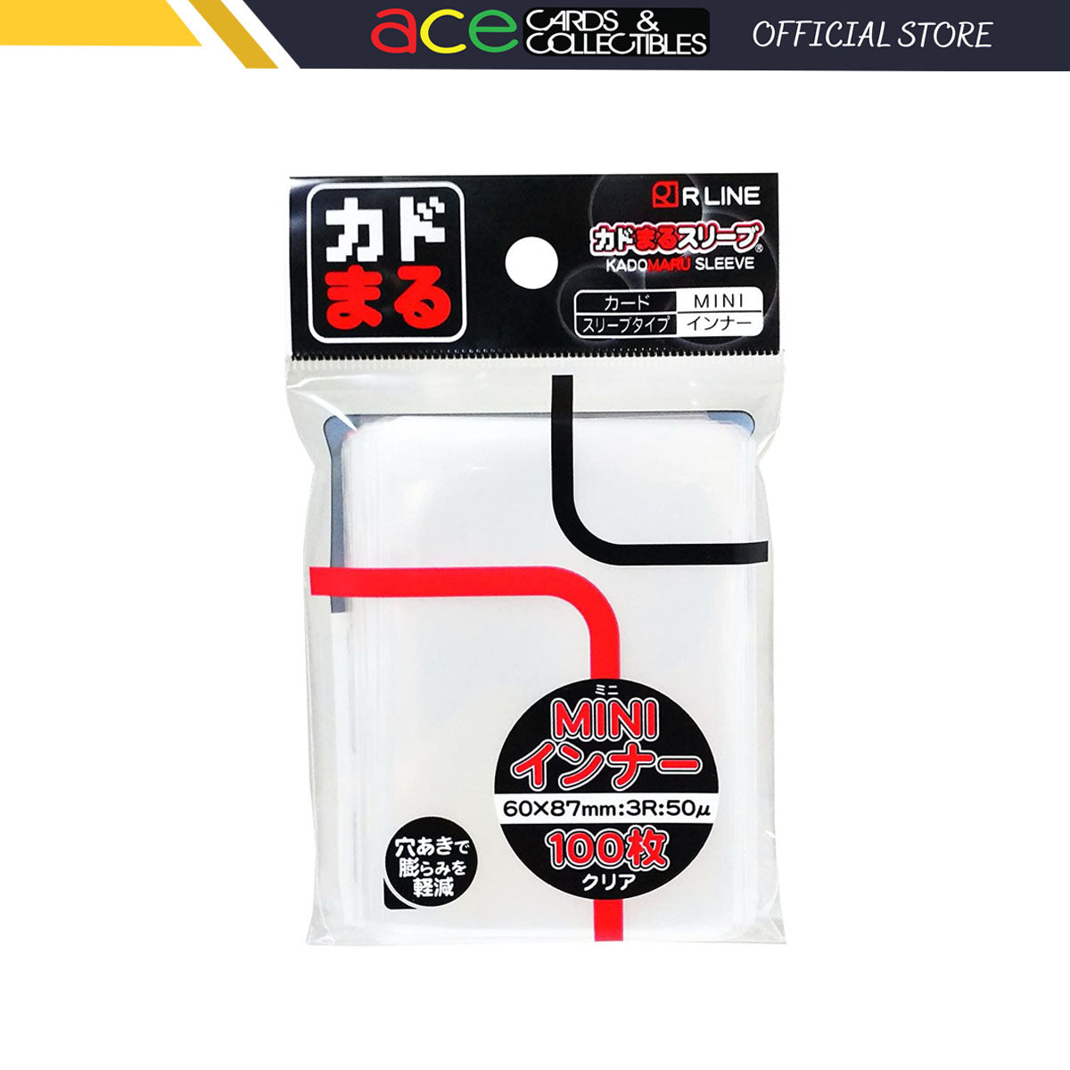 KadoMaru Sleeve Mini Size Inner Clear 100 Sleeve Pack-R Line-Ace Cards & Collectibles