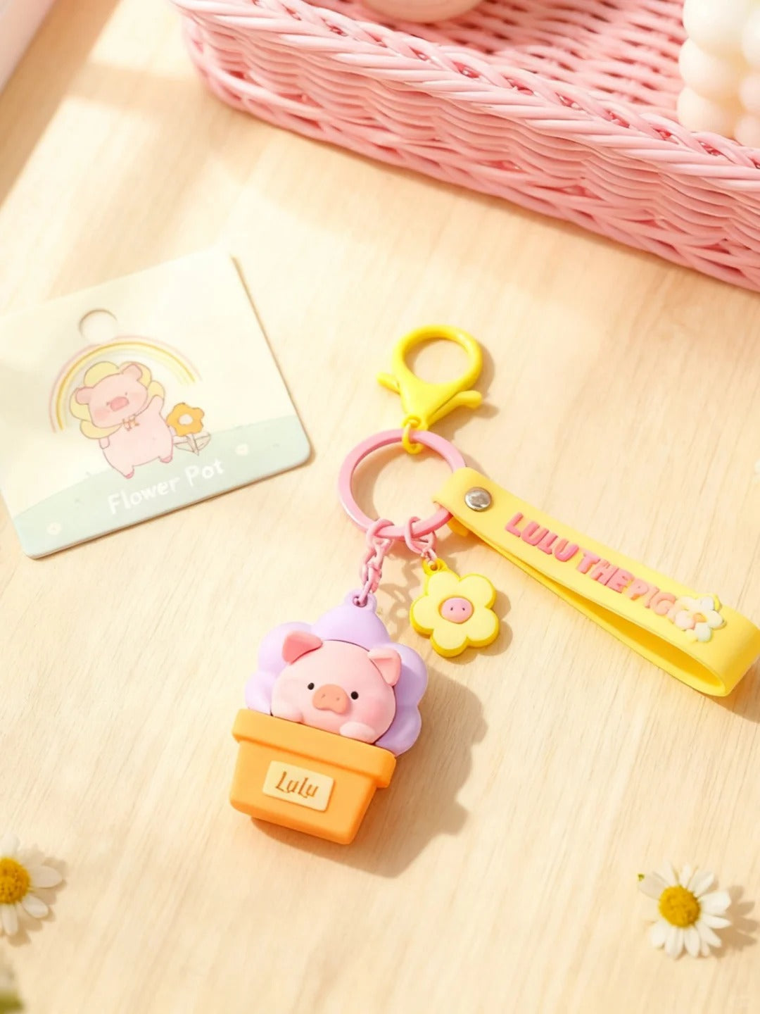 ROCK x Lulu The Piggy "Flower World Keychain"-Flower Pot-ROCK-Ace Cards & Collectibles