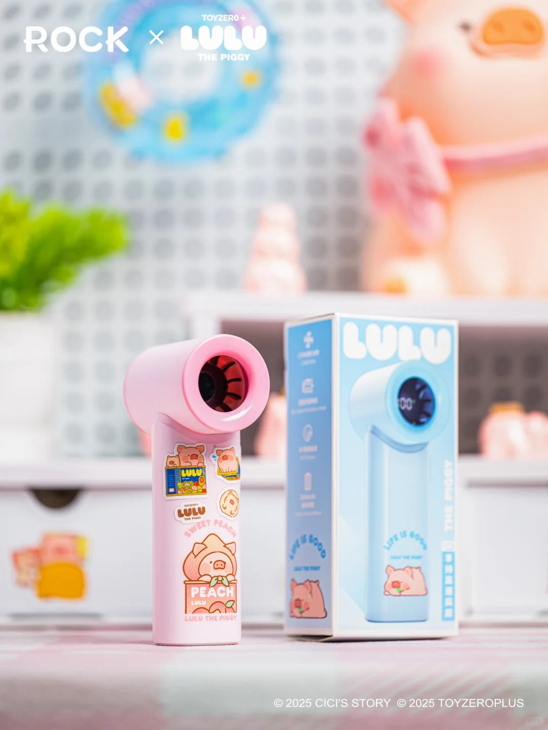 ROCK x Lulu The Piggy “Handheld High-Speed Mini Fan“-Blue-ROCK-Ace Cards & Collectibles