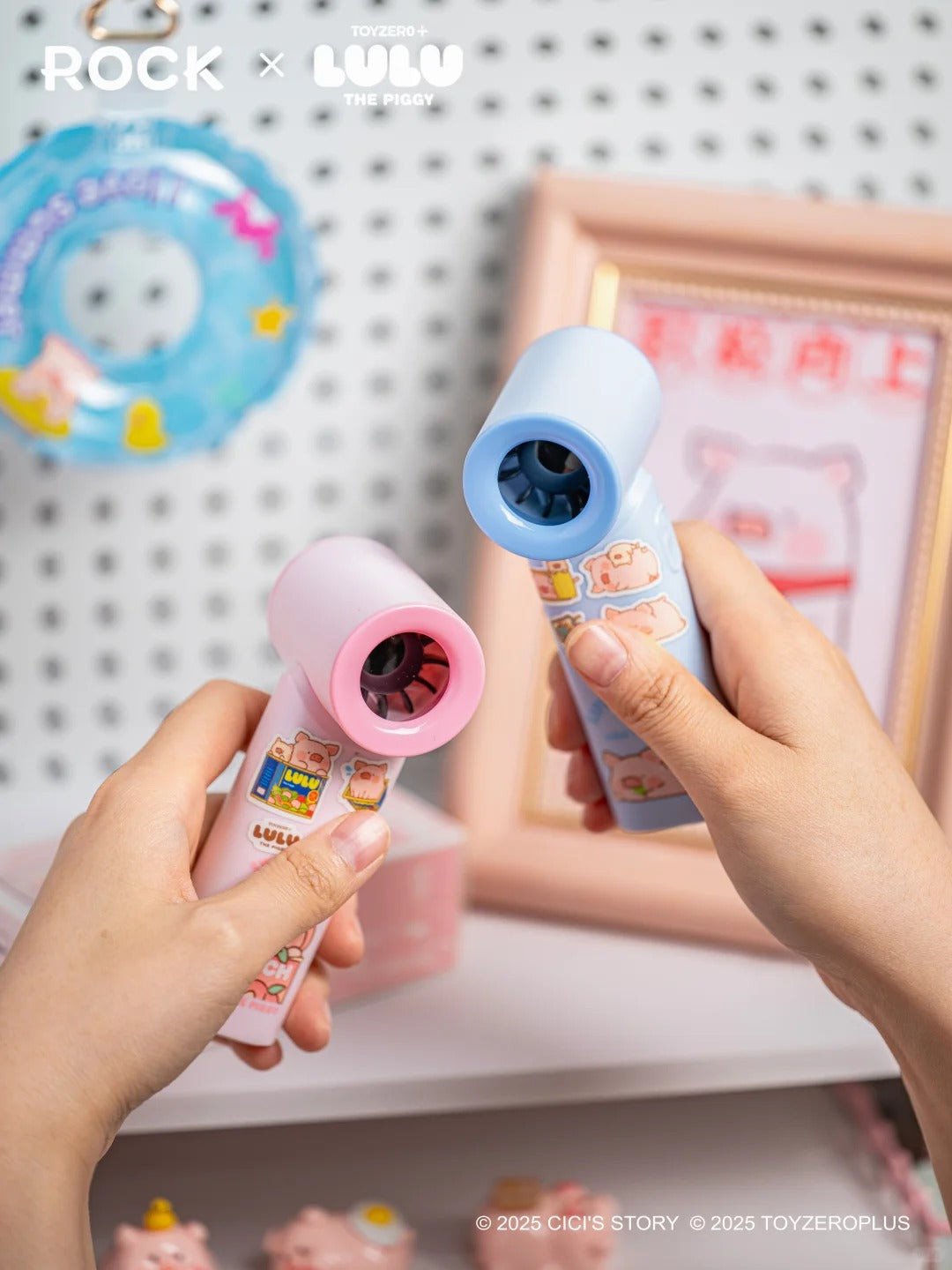 ROCK x Lulu The Piggy “Handheld High-Speed Mini Fan“-Blue-ROCK-Ace Cards & Collectibles