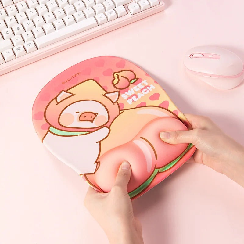 ROCK x Lulu The Piggy "Mouse Pad with Wrist Rest"-Sweet Peach-ROCK-Ace Cards & Collectibles