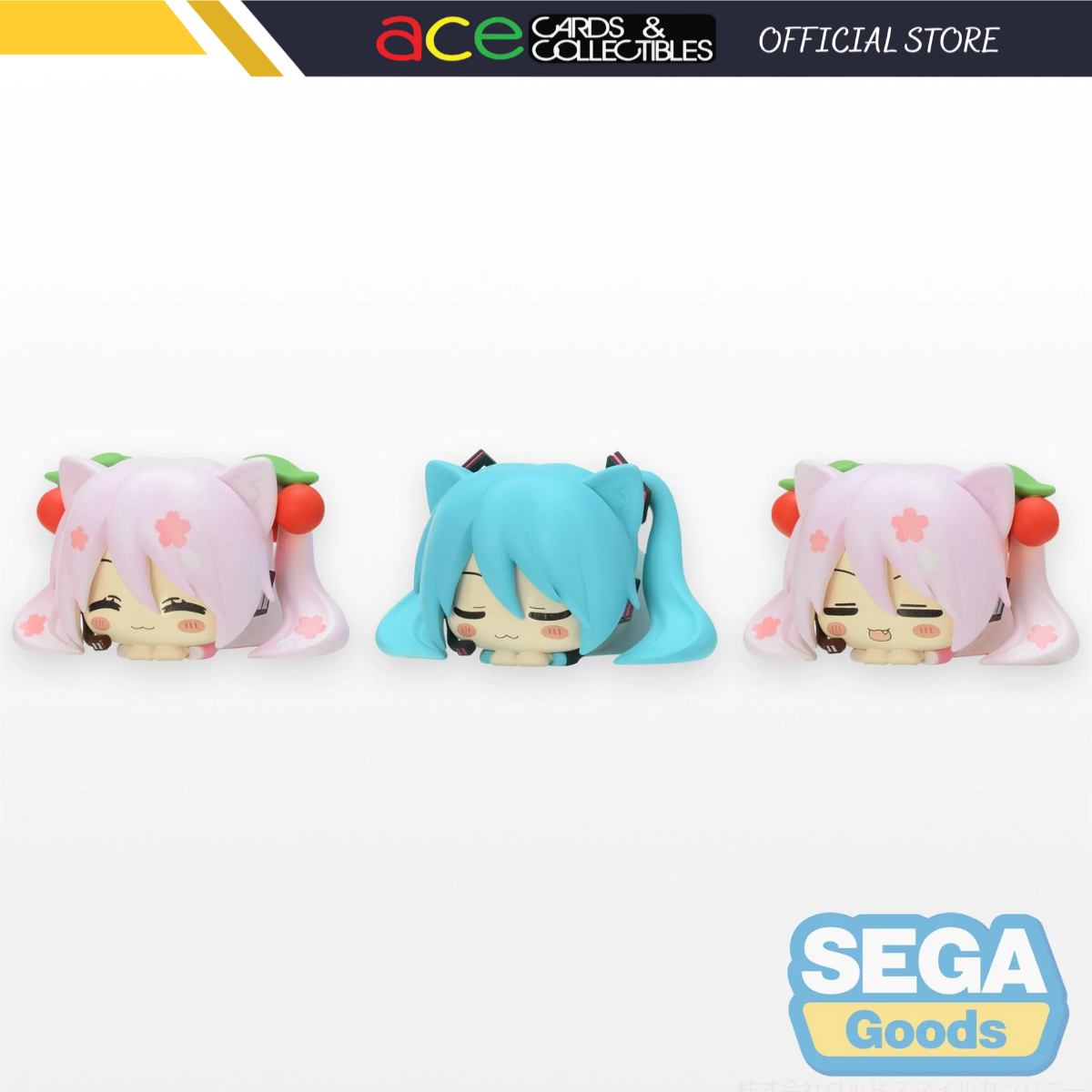 Hatsune Miku Ohiruneko MP Mini Figure "Sakura Miku" 2023-Set of 3-Sega-Ace Cards & Collectibles