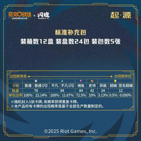 RIftbound TCG 闪魂 Shining Soul 符文战场：第一弹英雄联盟对战卡牌・起源系列 (Simplified Chines ...