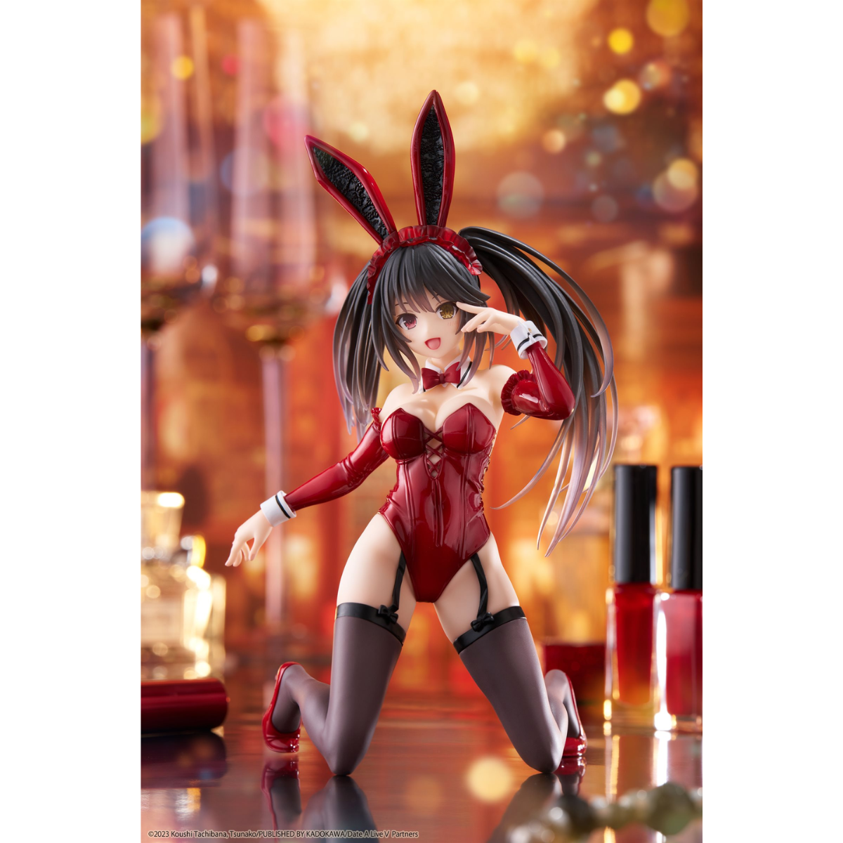 Date A Live &quot;Kurumi Tokisaki&quot; Desktop Cute Prize Figure (Bunny Ver.)-Taito-Ace Cards &amp; Collectibles