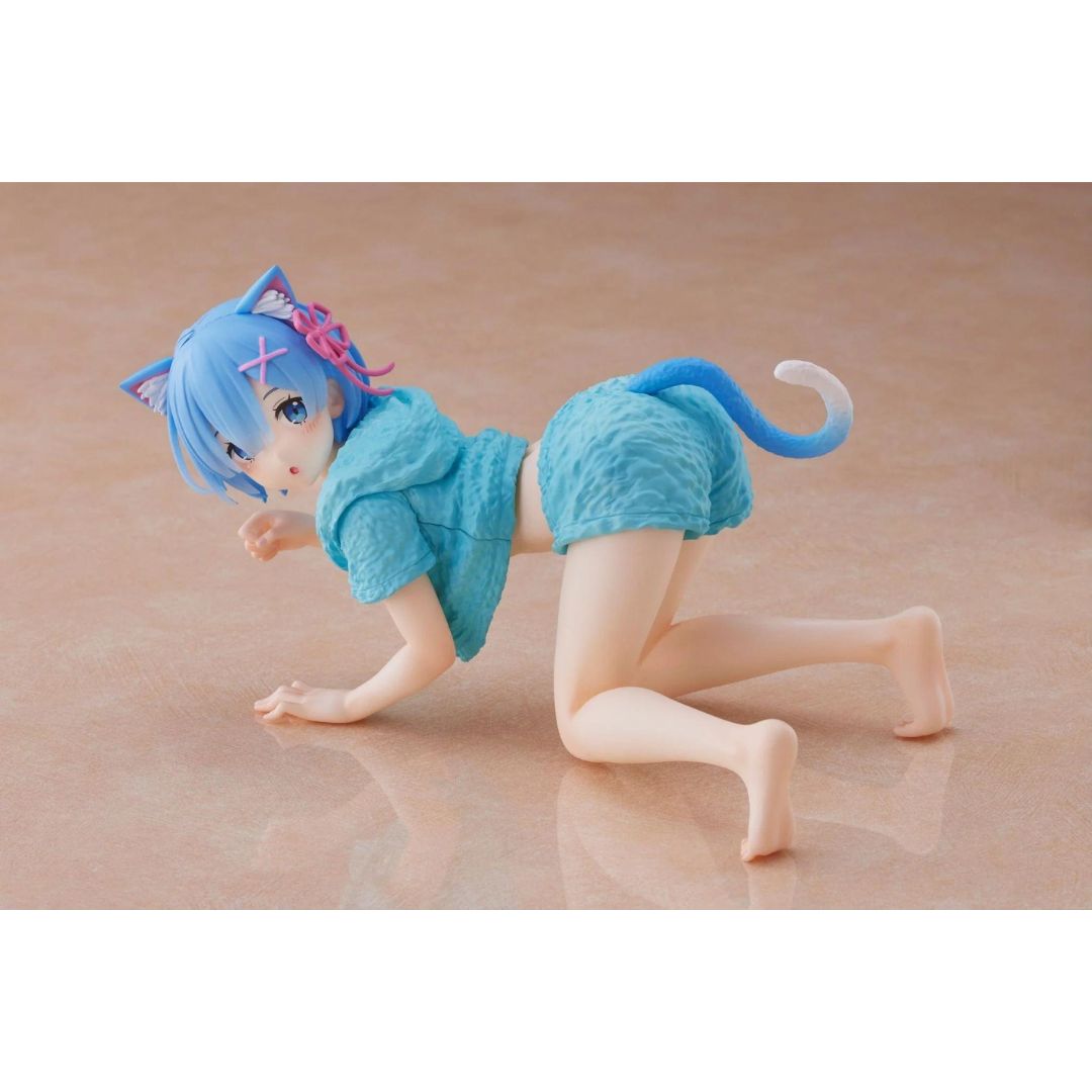 Re:Zero − Starting Life in Another World Desktop Cute Figure "Rem" (Cat Roomwear Ver.)-Taito-Ace Cards & Collectibles