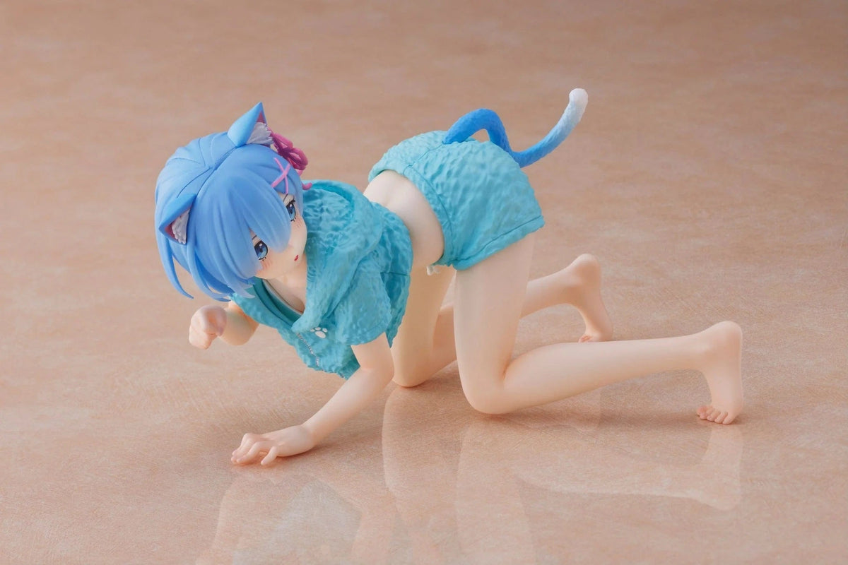 Re:Zero − Starting Life in Another World Desktop Cute Figure &quot;Rem&quot; (Cat Roomwear Ver.)-Taito-Ace Cards &amp; Collectibles