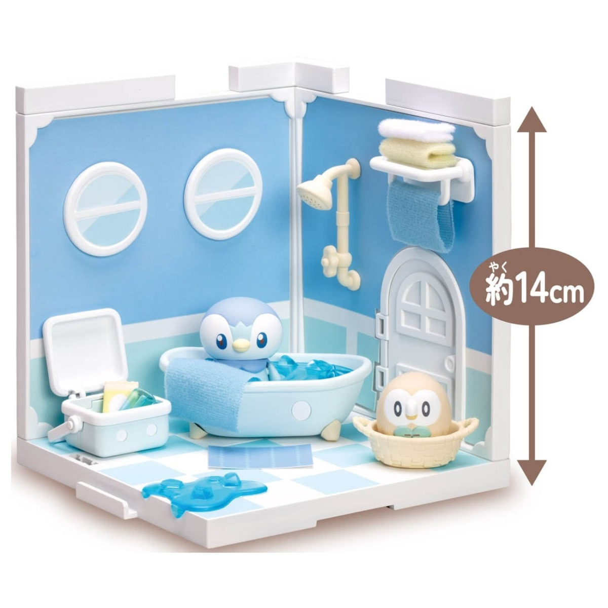 Pokemon Pokepeace House Bathroom &quot;Piplup &amp; Rowlet&quot;-Takara Tomy-Ace Cards &amp; Collectibles