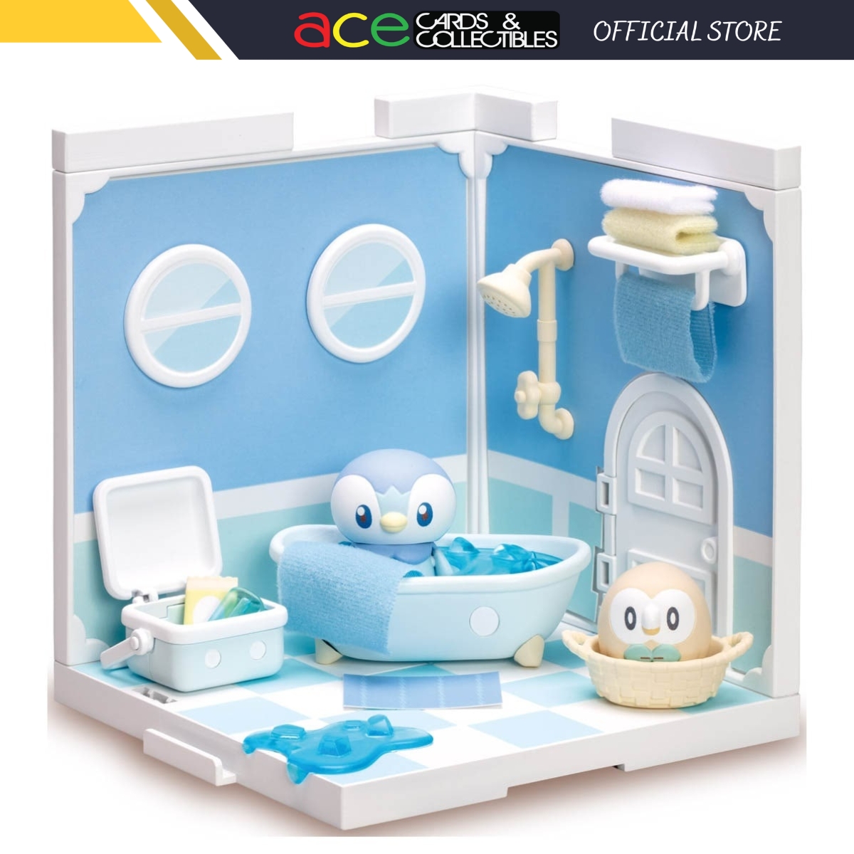 Pokemon Pokepeace House Bathroom "Piplup & Rowlet"-Takara Tomy-Ace Cards & Collectibles