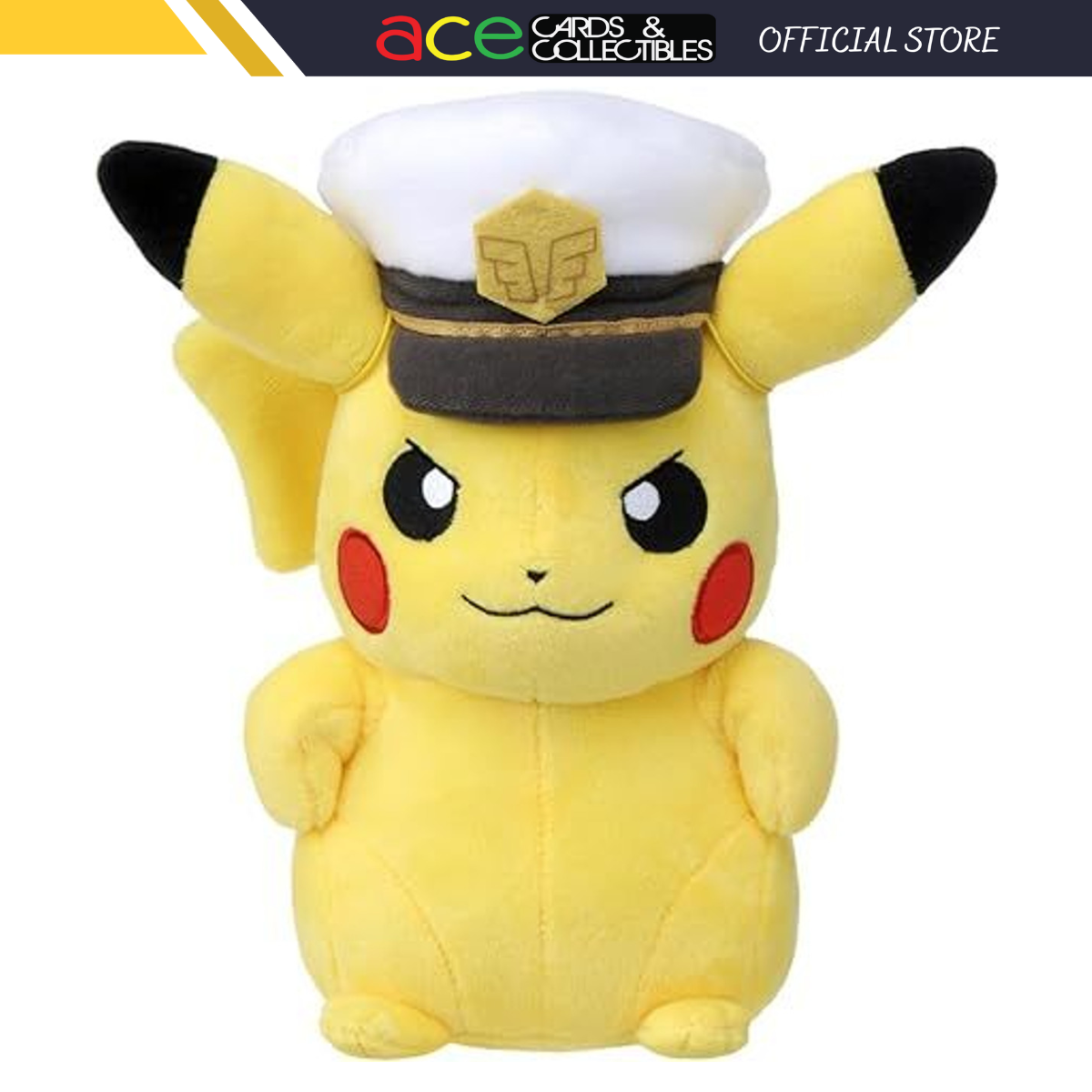 Pokemon Stuffed Plush Toy &quot;Captain Pikachu&quot;-Takara Tomy-Ace Cards &amp; Collectibles