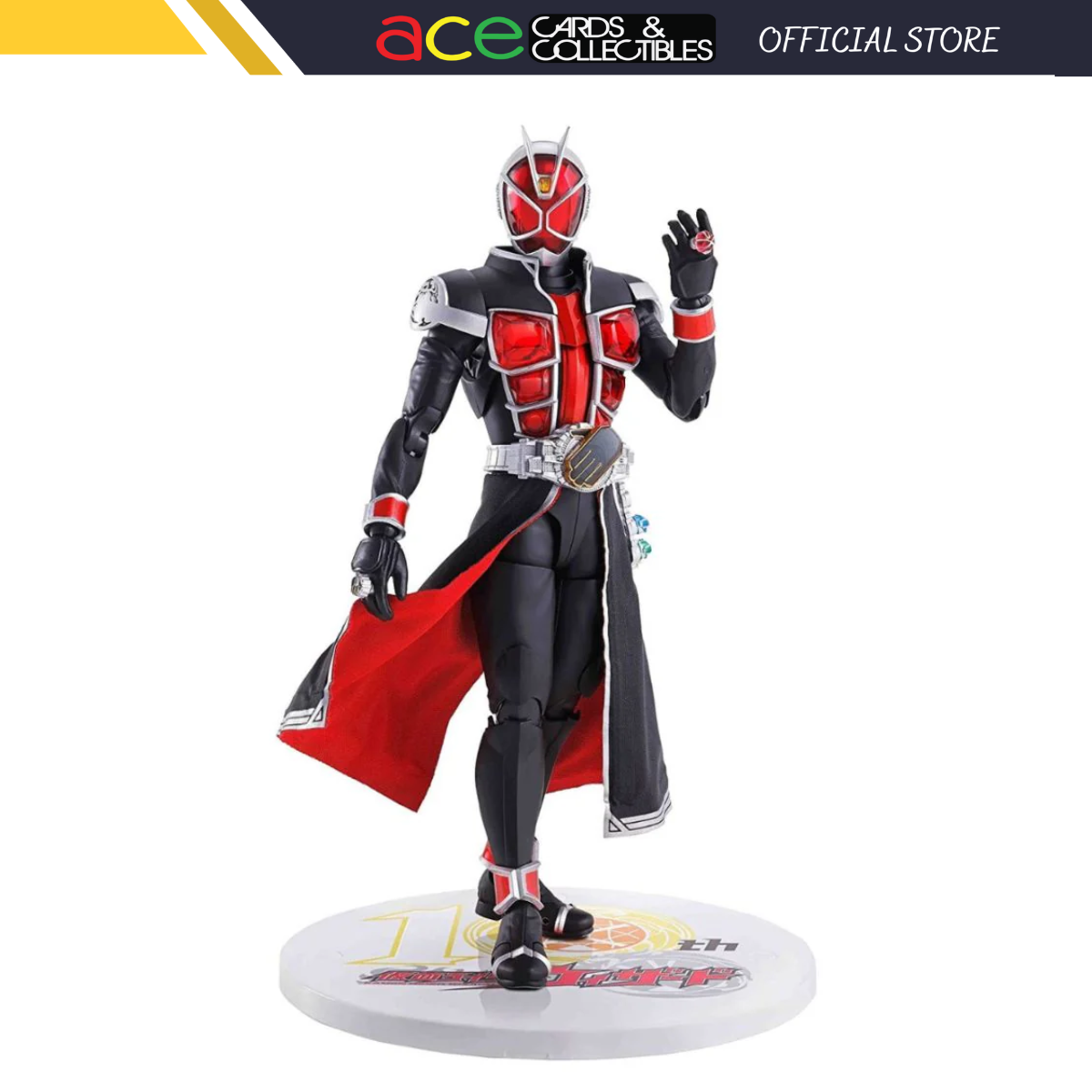 Kamen Rider Wizard Flame Style S.H.Figuarts "Shinkocchou Seihou" (10th Anniversary Ver.)-Tamashii-Ace Cards & Collectibles