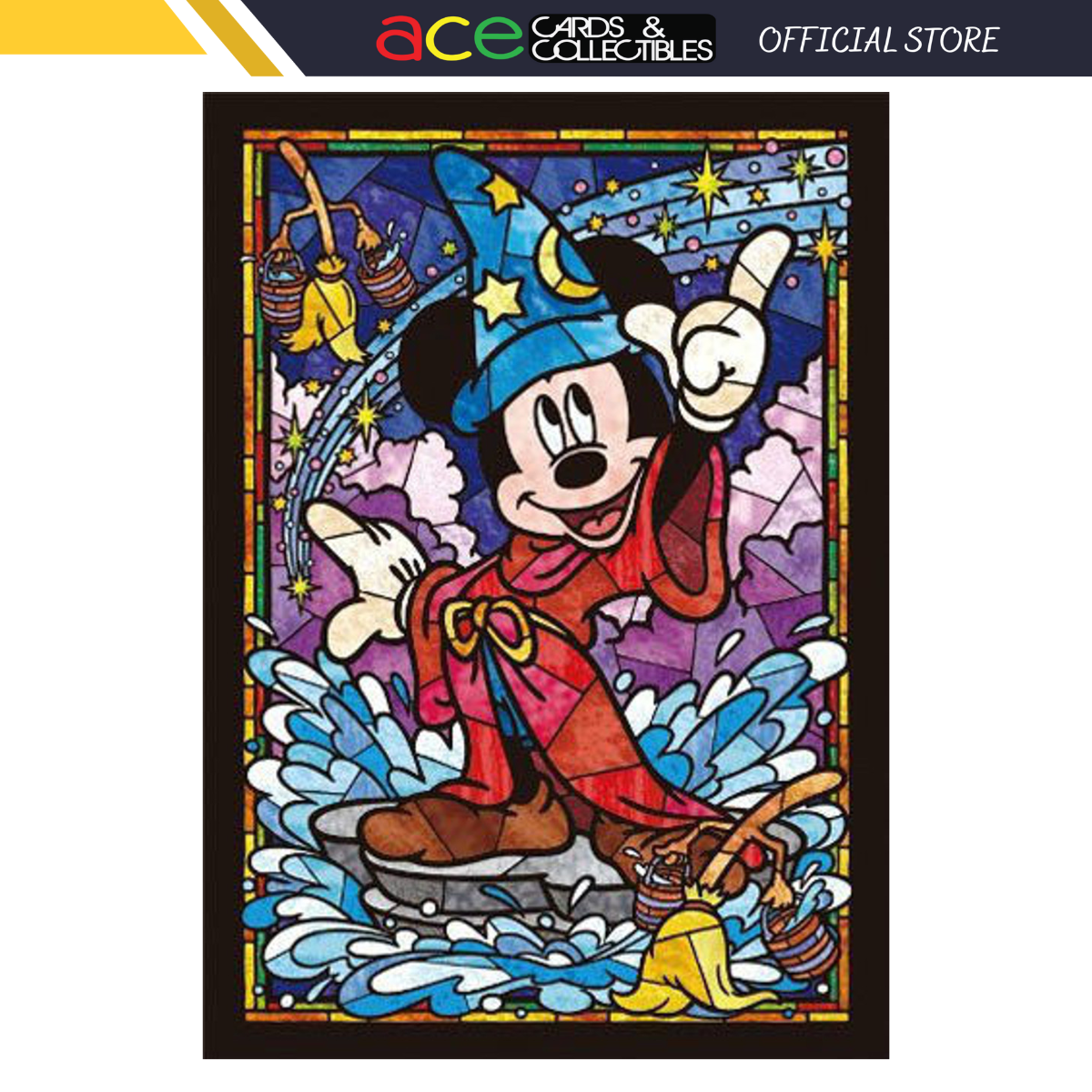 Tenyo Jigsaw Puzzle DSG266-747 Disney Mickey Mouse Stained Art (266 Pieces)-Tenyo-Ace Cards & Collectibles