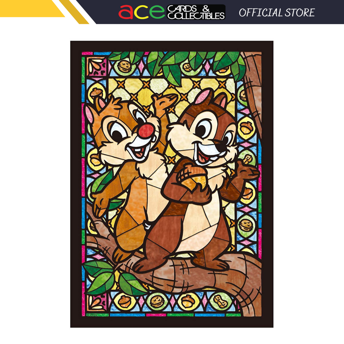 Tenyo Jigsaw Puzzle DSG266-749 Disney Chip&#39;n&#39; Dale Stained Art (266 Pieces)-Tenyo-Ace Cards &amp; Collectibles