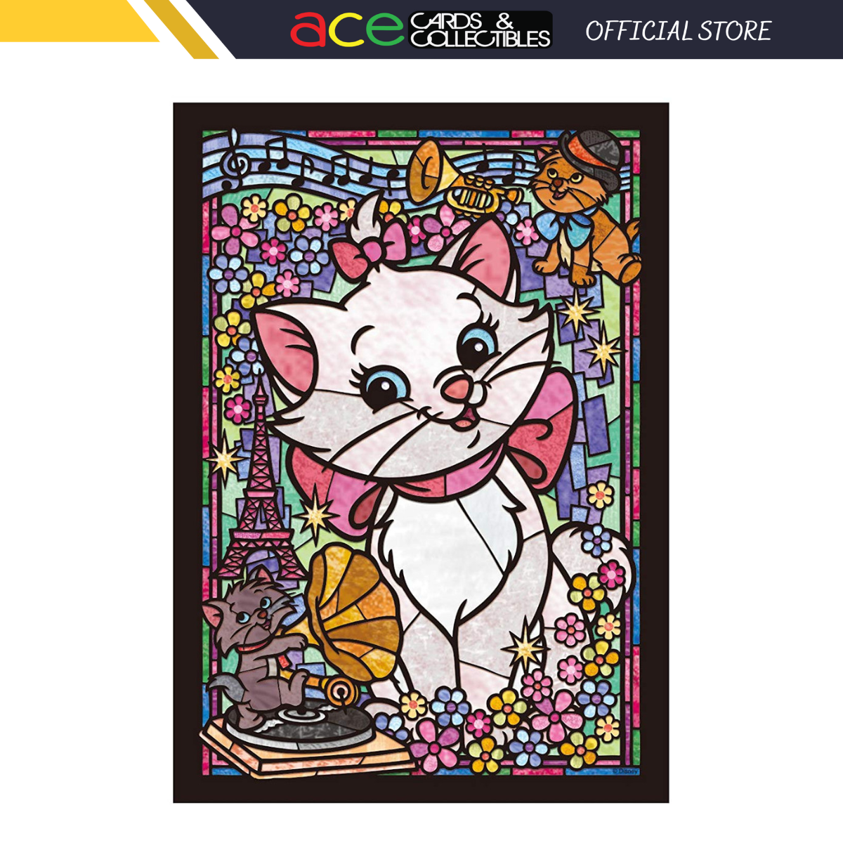 Tenyo Jigsaw Puzzle DSG266-752 Disney Marie Stained Art (266 Pieces)-Tenyo-Ace Cards &amp; Collectibles