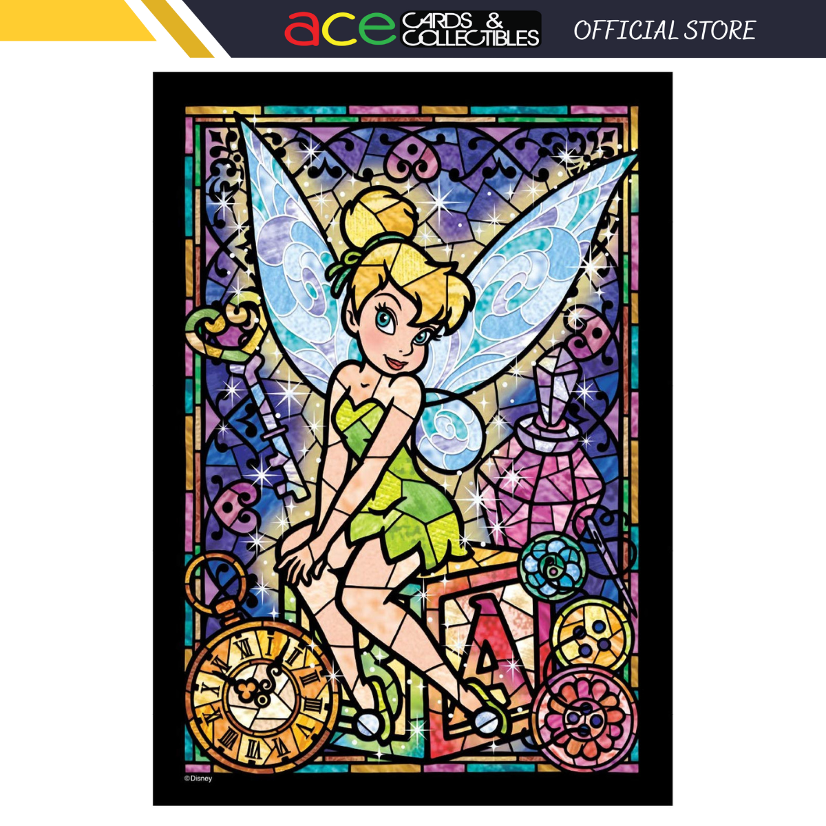 Tenyo Jigsaw Puzzle DSG266-757 Disney Tinker Bell Stained Art (266 Pieces)-Tenyo-Ace Cards &amp; Collectibles