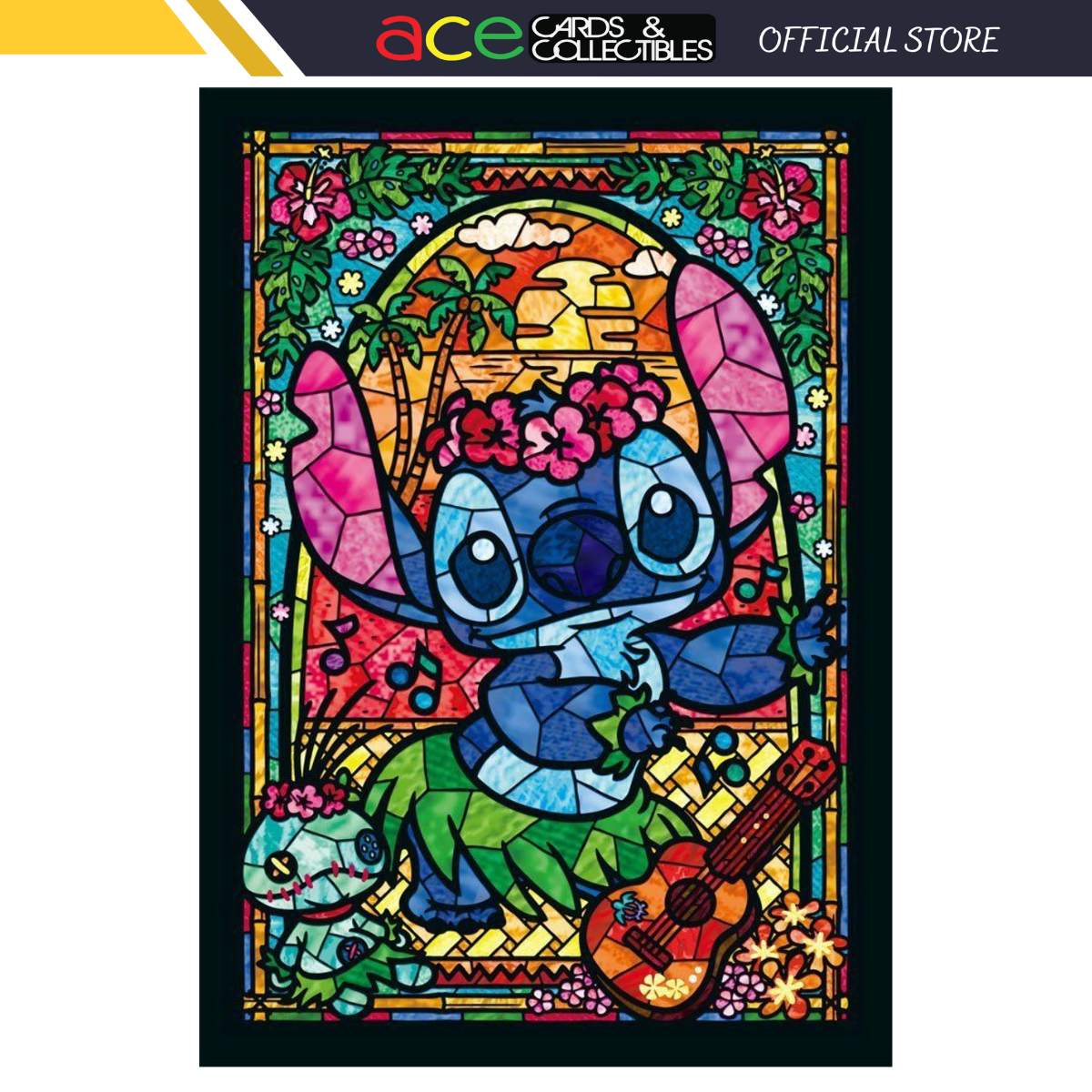 Tenyo Jigsaw Puzzle DSG266-758 Disney Stitch Stained Art (266 Pieces)-Tenyo-Ace Cards & Collectibles