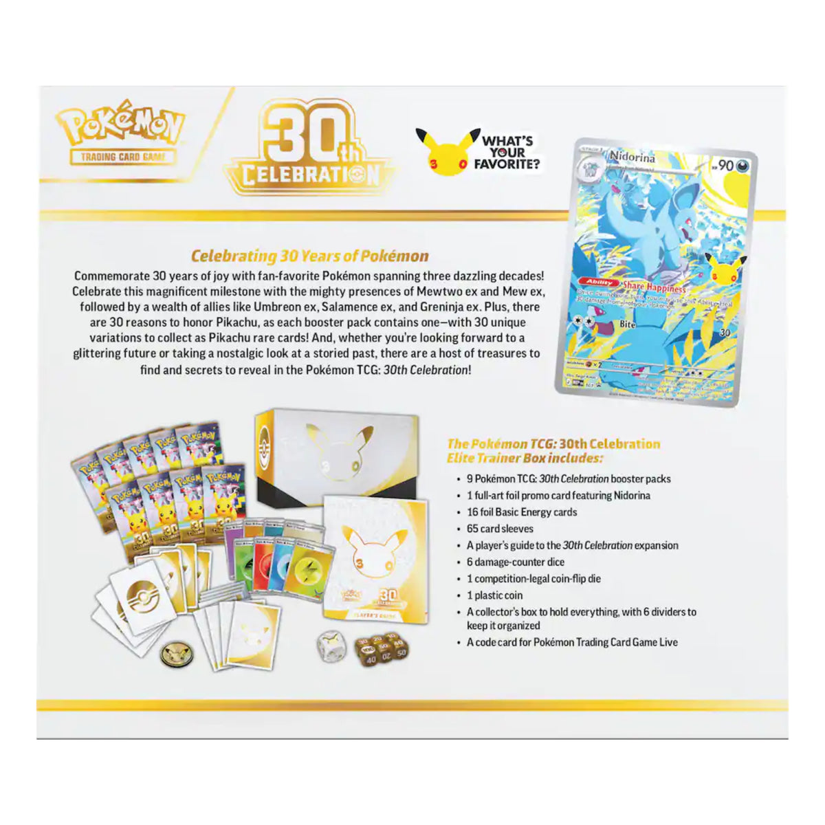 Pokemon TCG: 30th Celebration Elite Trainer Box-The Pokémon Company International-Ace Cards & Collectibles