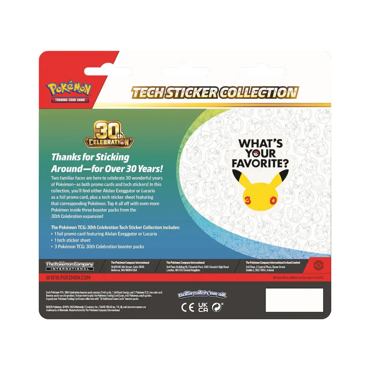 Pokemon TCG: 30th Celebration Tech Sticker Collection-Lucario-The Pokémon Company International-Ace Cards & Collectibles