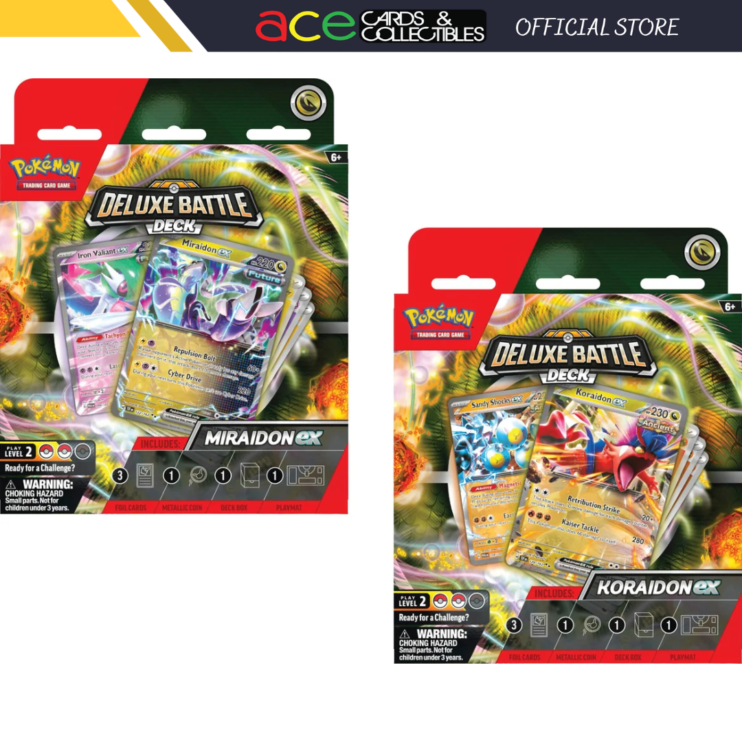 Pokémon TCG: August Deluxe Battle Deck Miraidon/ Koraidon EX-Both-Design-The Pokémon Company International-Ace Cards &amp; Collectibles