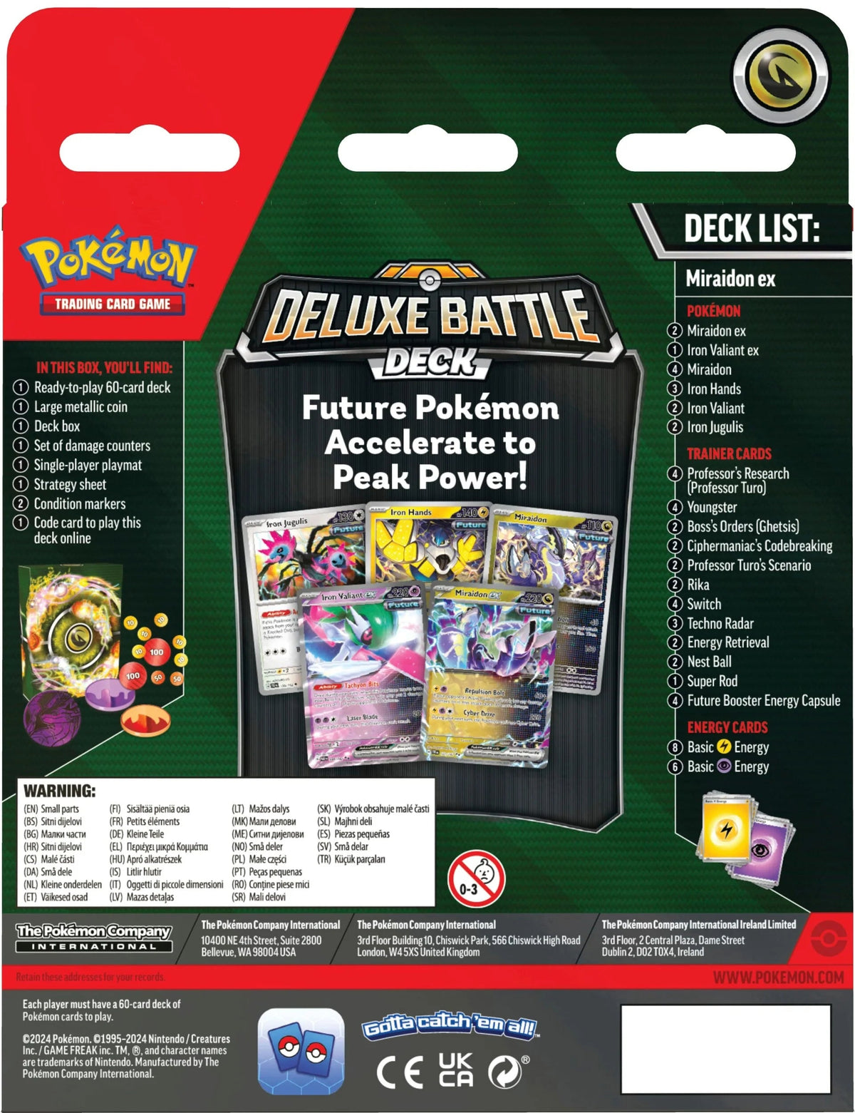 Pokémon TCG: August Deluxe Battle Deck Miraidon/ Koraidon EX-Miraidon EX-The Pokémon Company International-Ace Cards &amp; Collectibles