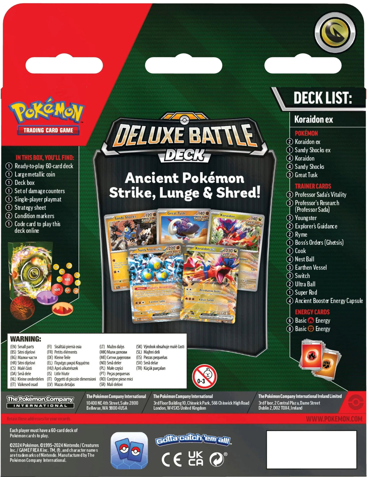 Pokémon TCG: August Deluxe Battle Deck Miraidon/ Koraidon EX-Miraidon EX-The Pokémon Company International-Ace Cards &amp; Collectibles