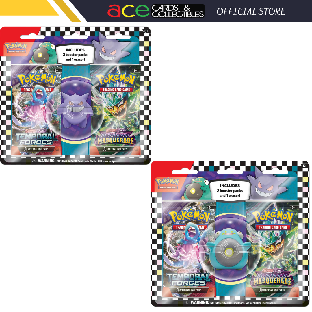 Pokemon TCG: Back To School Eraser Blister-Both Design (Gengar & Bellibolt)-The Pokémon Company International-Ace Cards & Collectibles