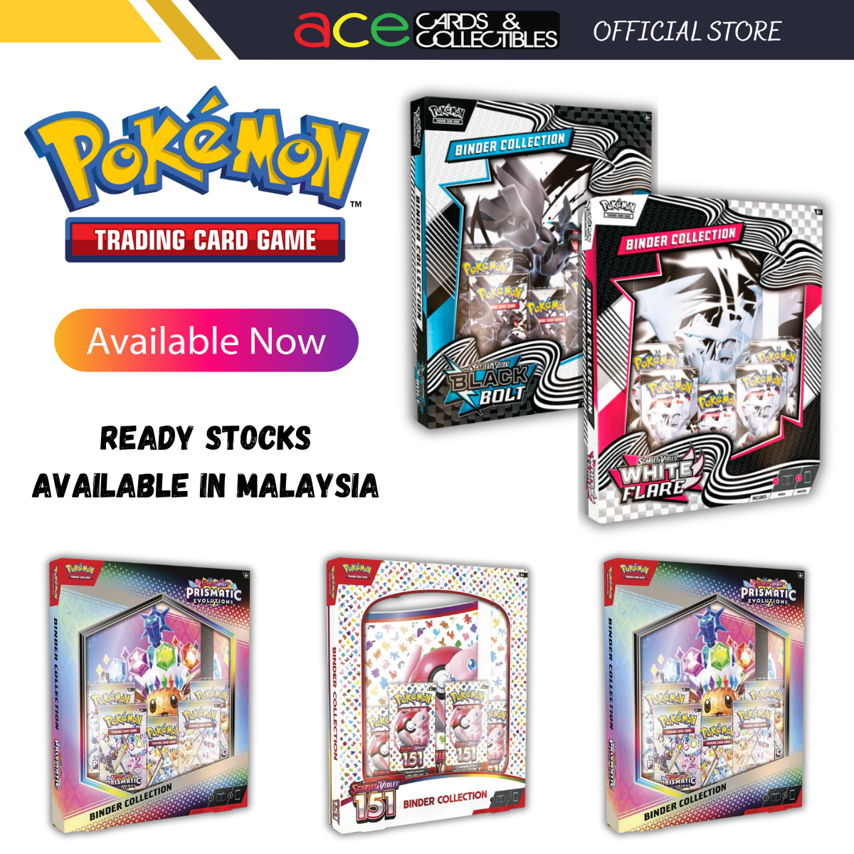 Pokemon TCG: Binder Collection "Black Bolt & White Flare / Prismatic Evolution" (English)-Black Bolt-The Pokémon Company International-Ace Cards & Collectibles