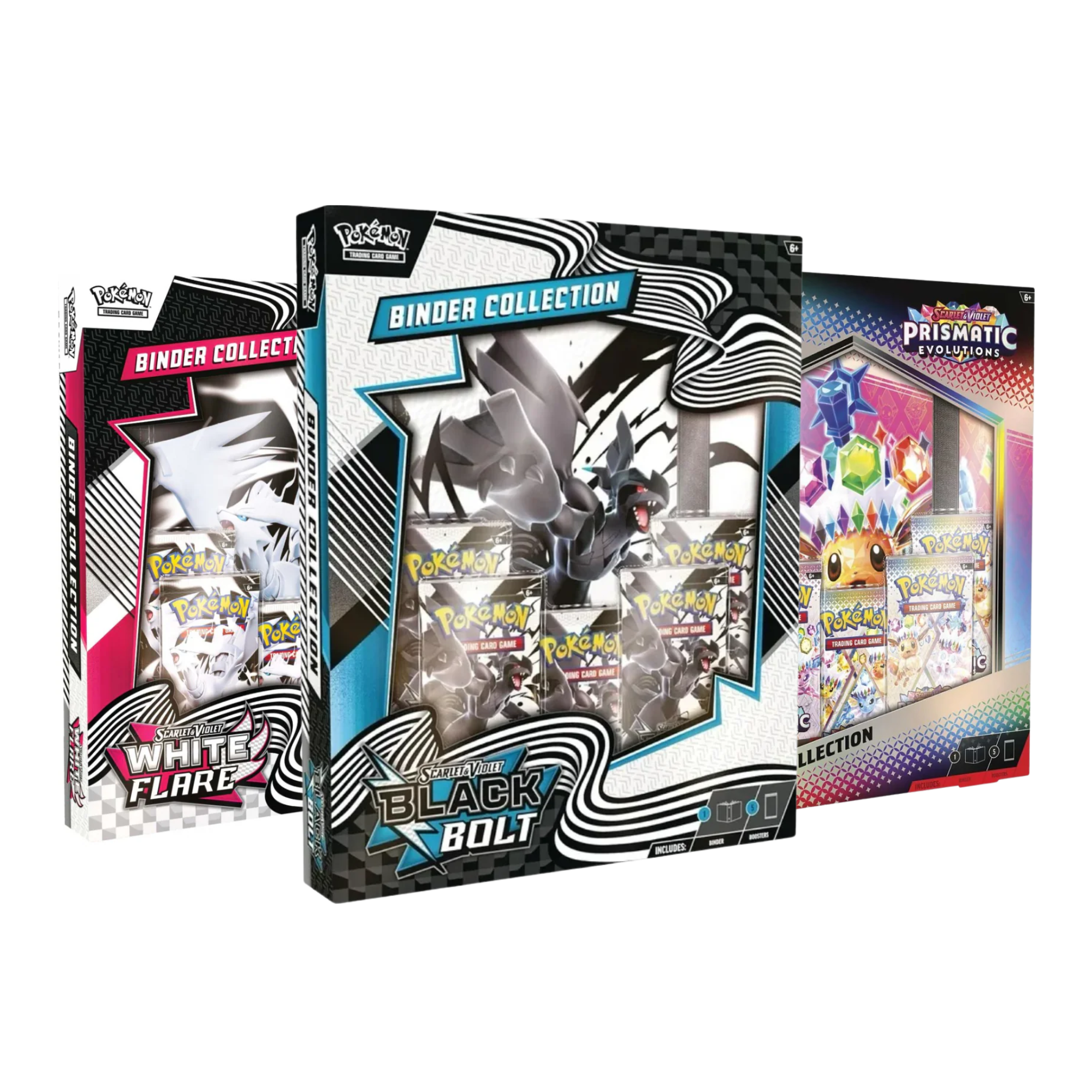 prismatic evolution binder for 500 cards Pokemon TCG: Binder Collection "Black Bolt & White Flare / Prismatic E