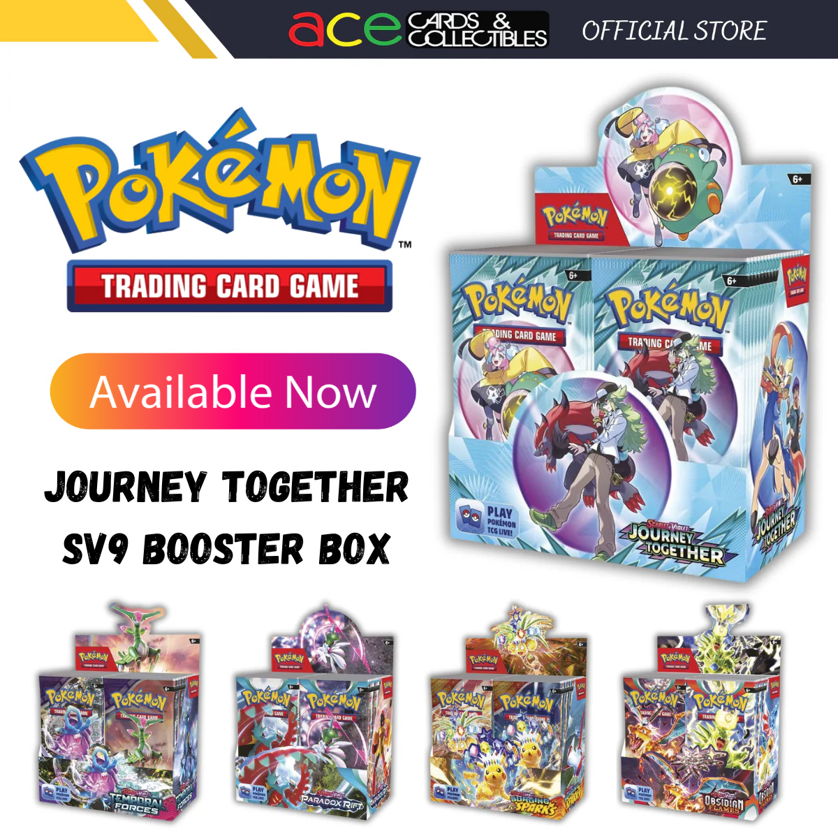 Pokémon TCG: Booster Box [SV4 Paradox Rift / SV5 Temporal Forces / SV9 Journey Together]-Journey Together SV9-The Pokémon Company International-Ace Cards &amp; Collectibles