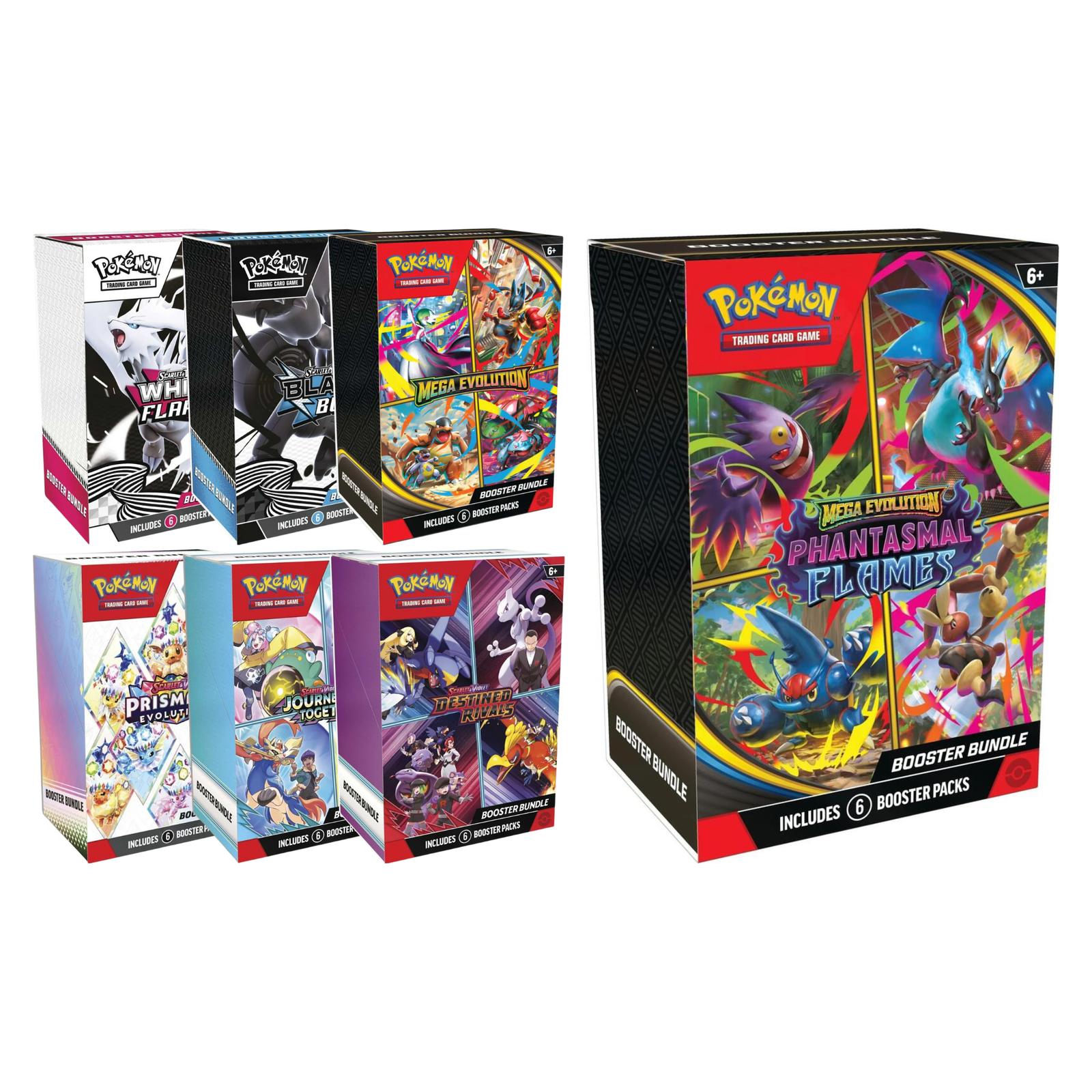 Pokemon TCG: Booster Bundle [Phantasmal Flame ME02/Black Bolt & White Flare SV11/Prismatic Evolution SV8.5]-Phantasmal Flames-The Pokémon Company International-Ace Cards & Collectibles
